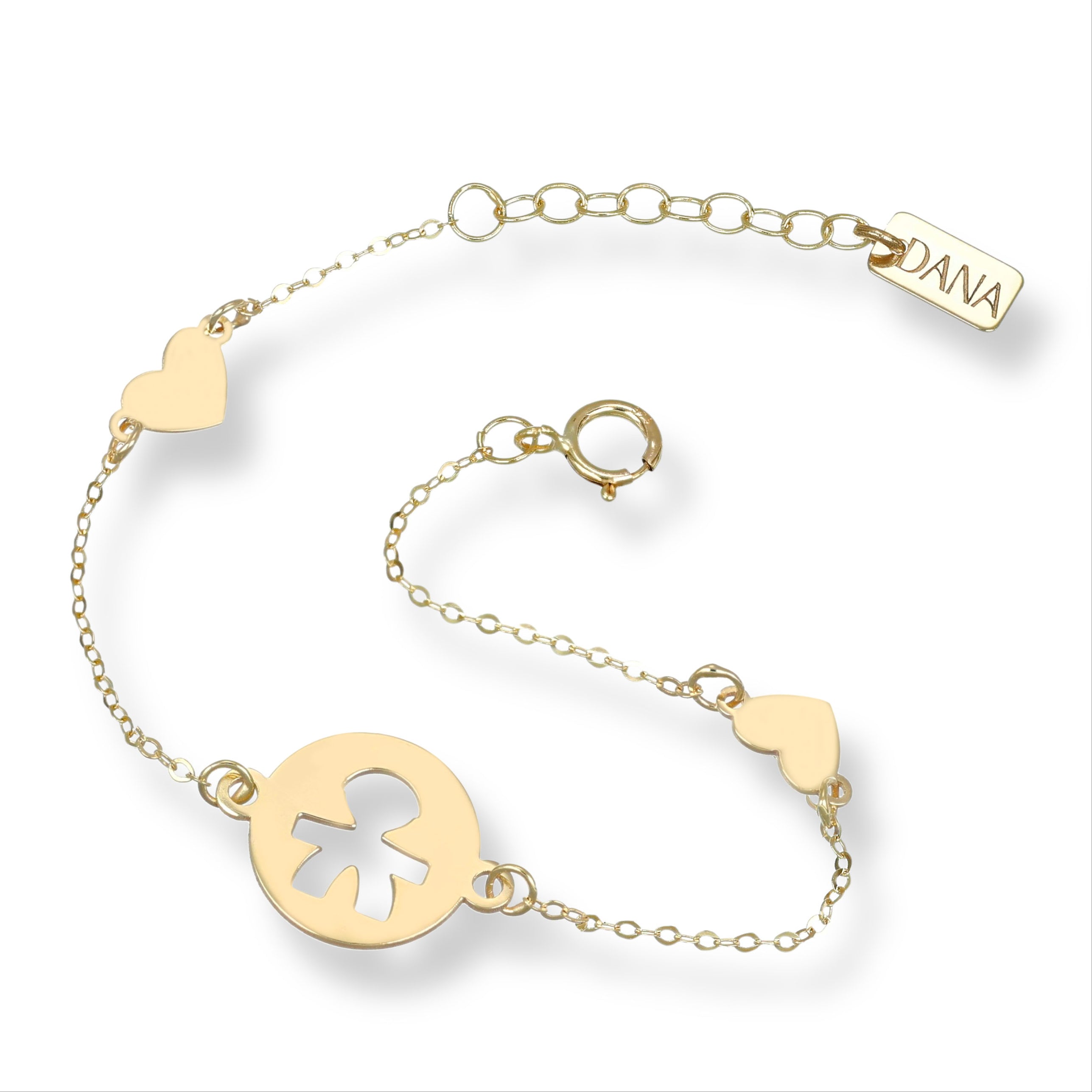 Bracciali Baby con bebè maschio e cuori