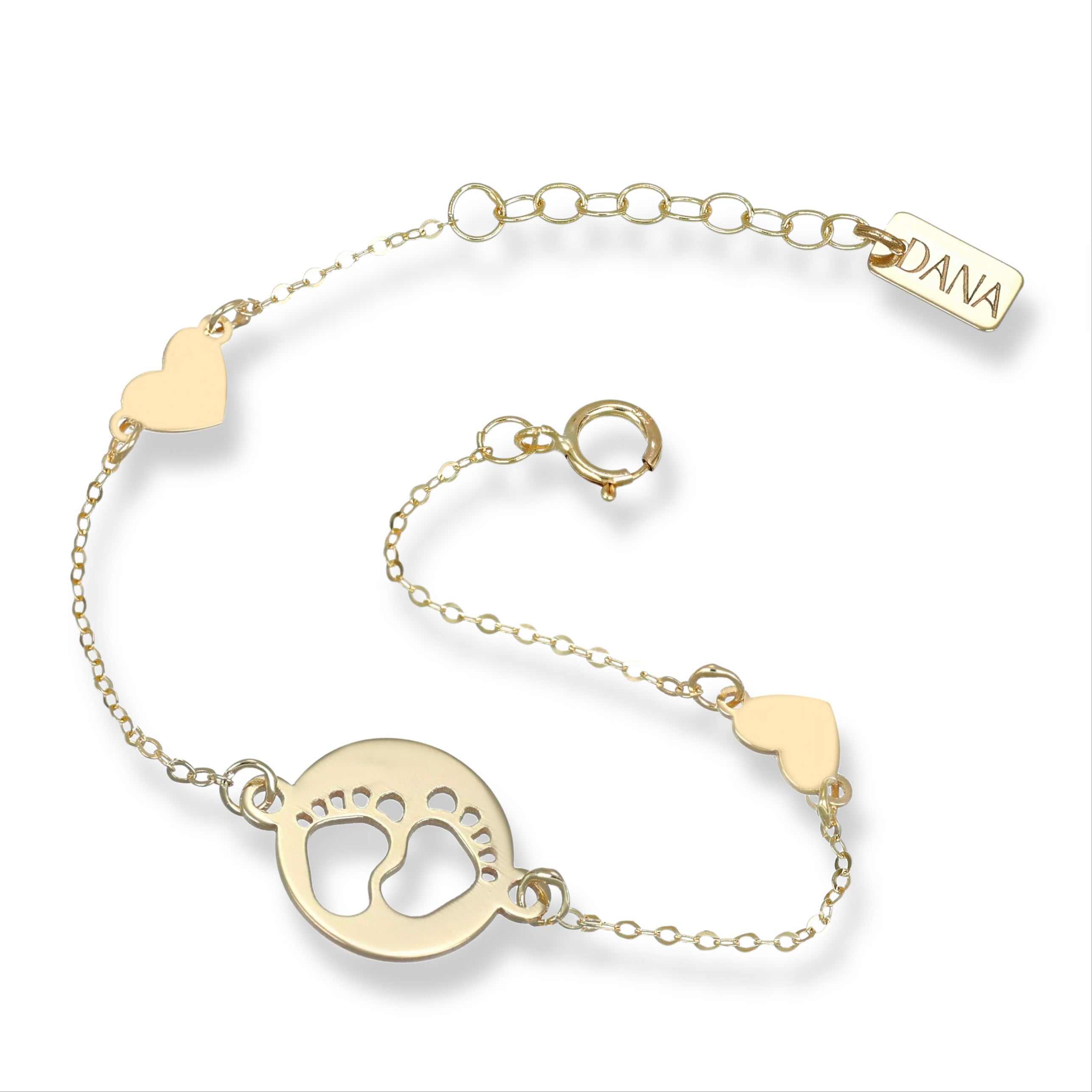 Bracciale Baby con piedini e cuori