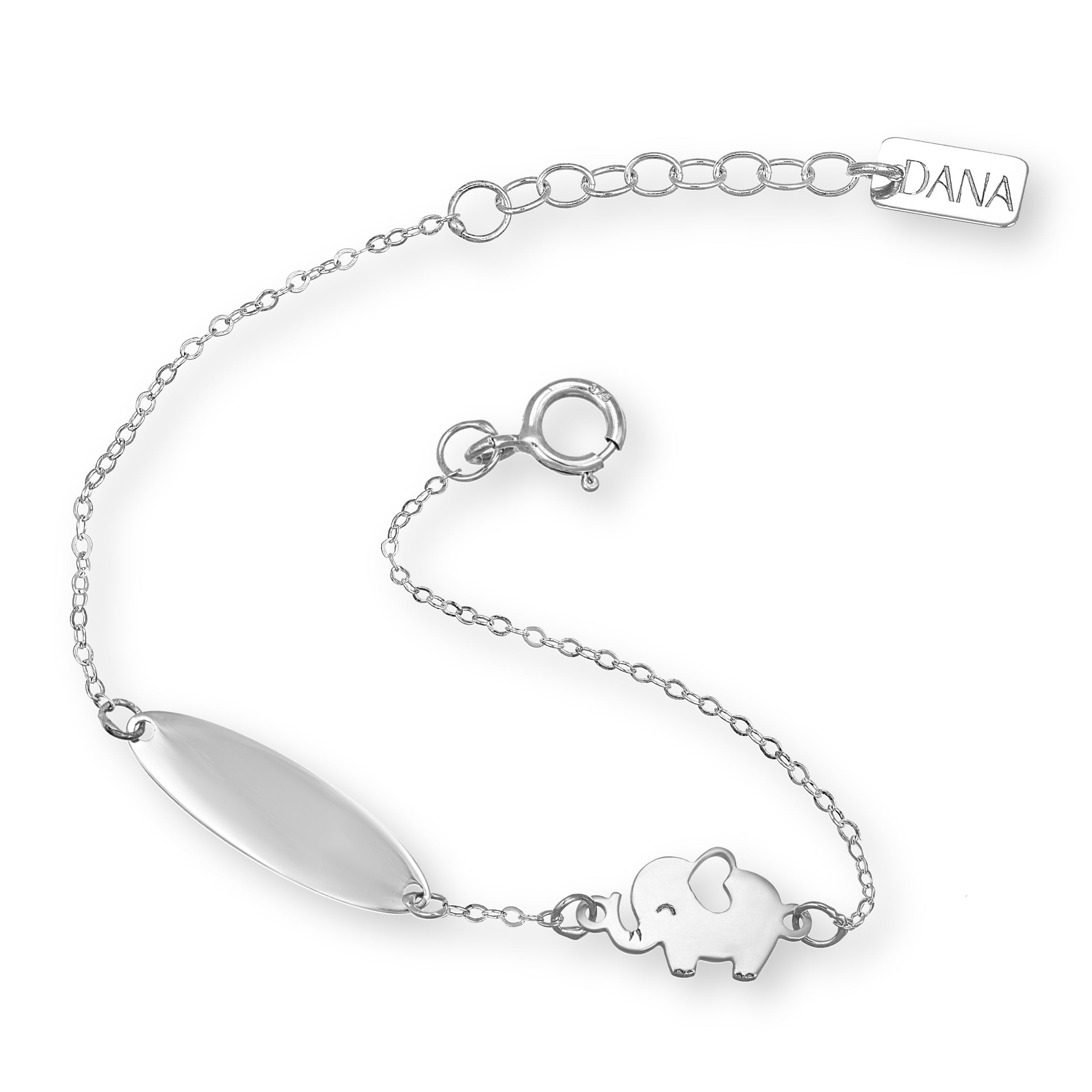 Bracelet Baby Dana Petit - Plaque d'immatriculation et éléphant