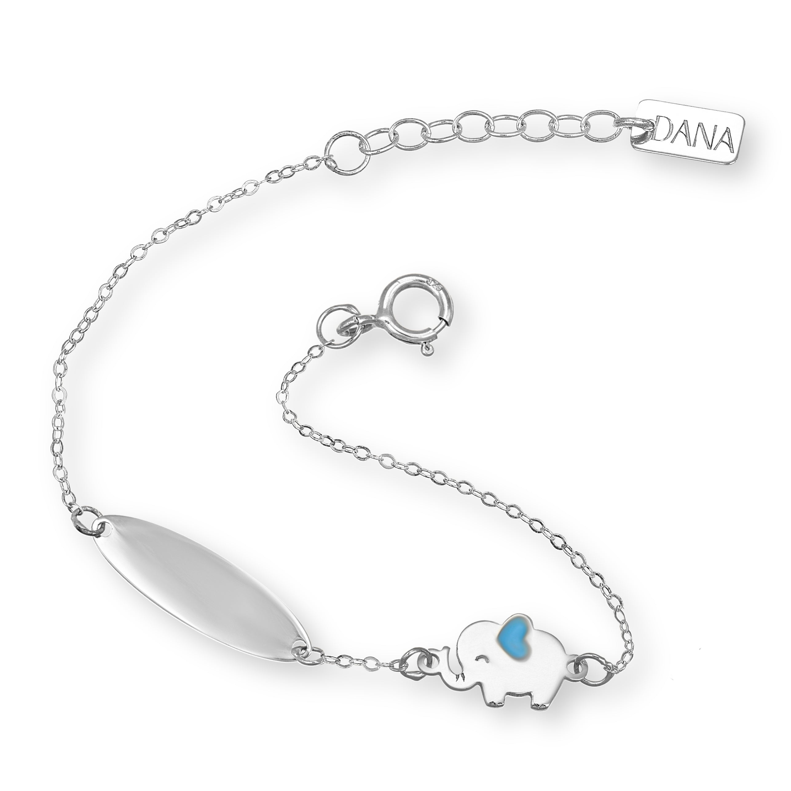 Bracelet Baby Dana Petit - Plaque d'immatriculation et éléphant
