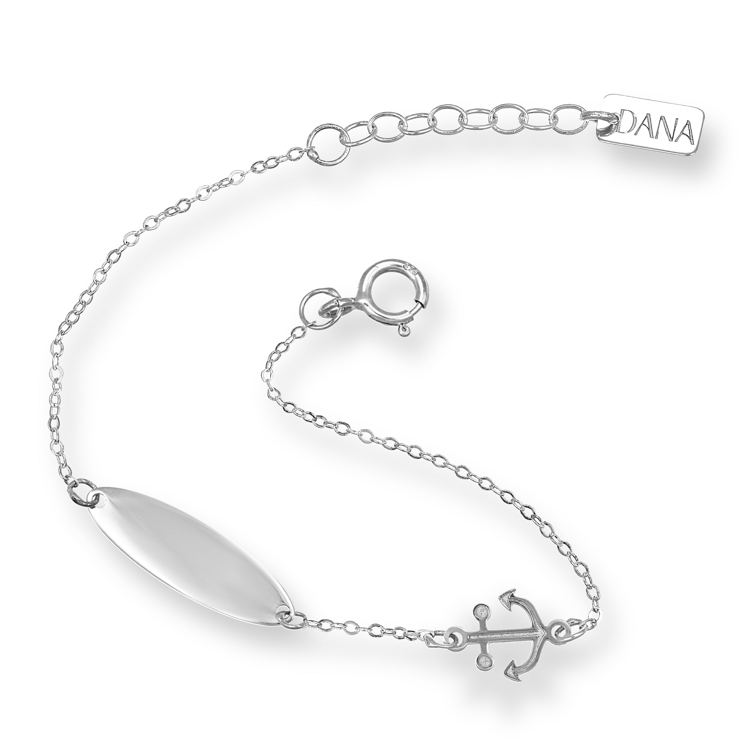 Bracelet Baby Dana Petit - Plaque et Ancre