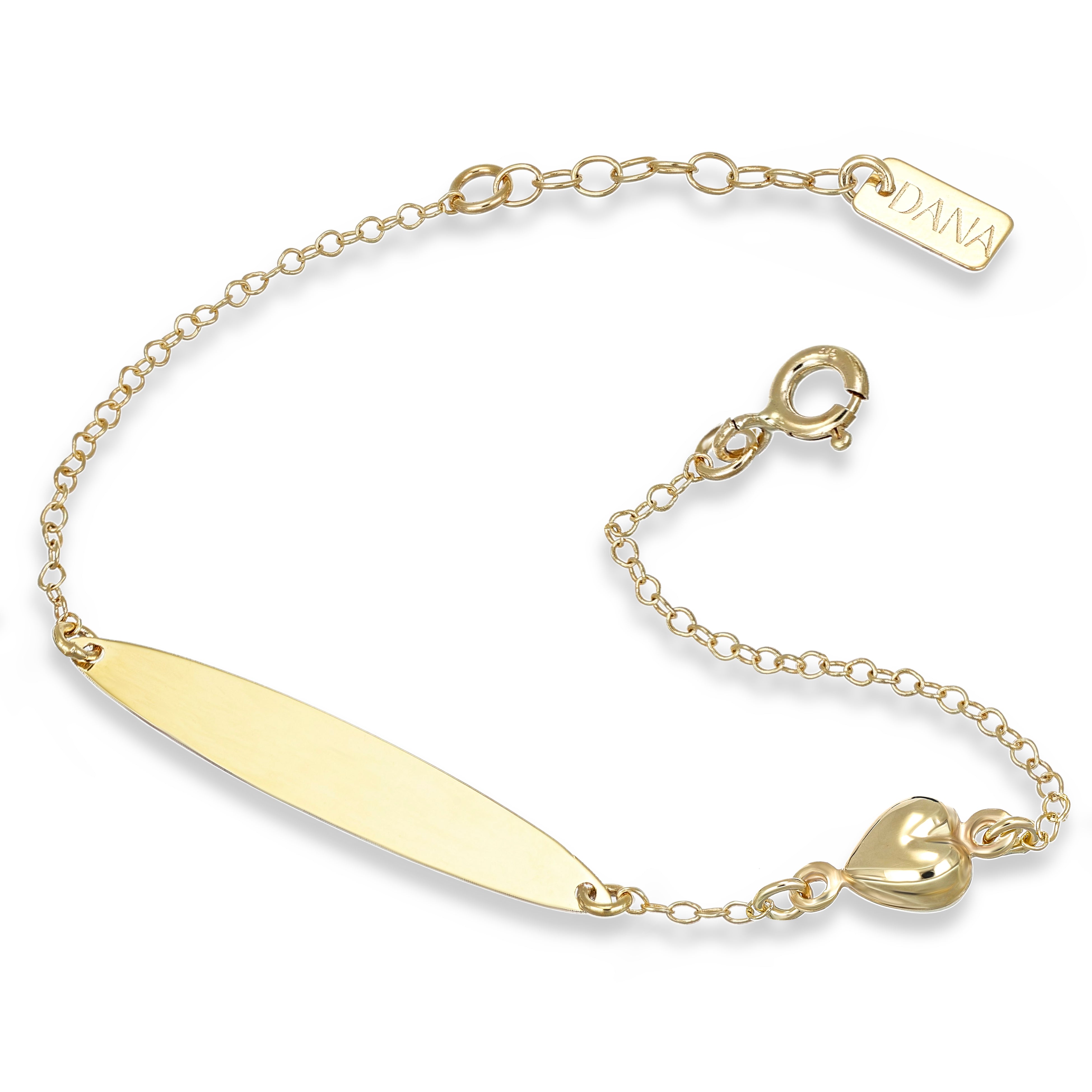 Bracciale Baby - Ellada Collection - con targa ovale e cuore bombato