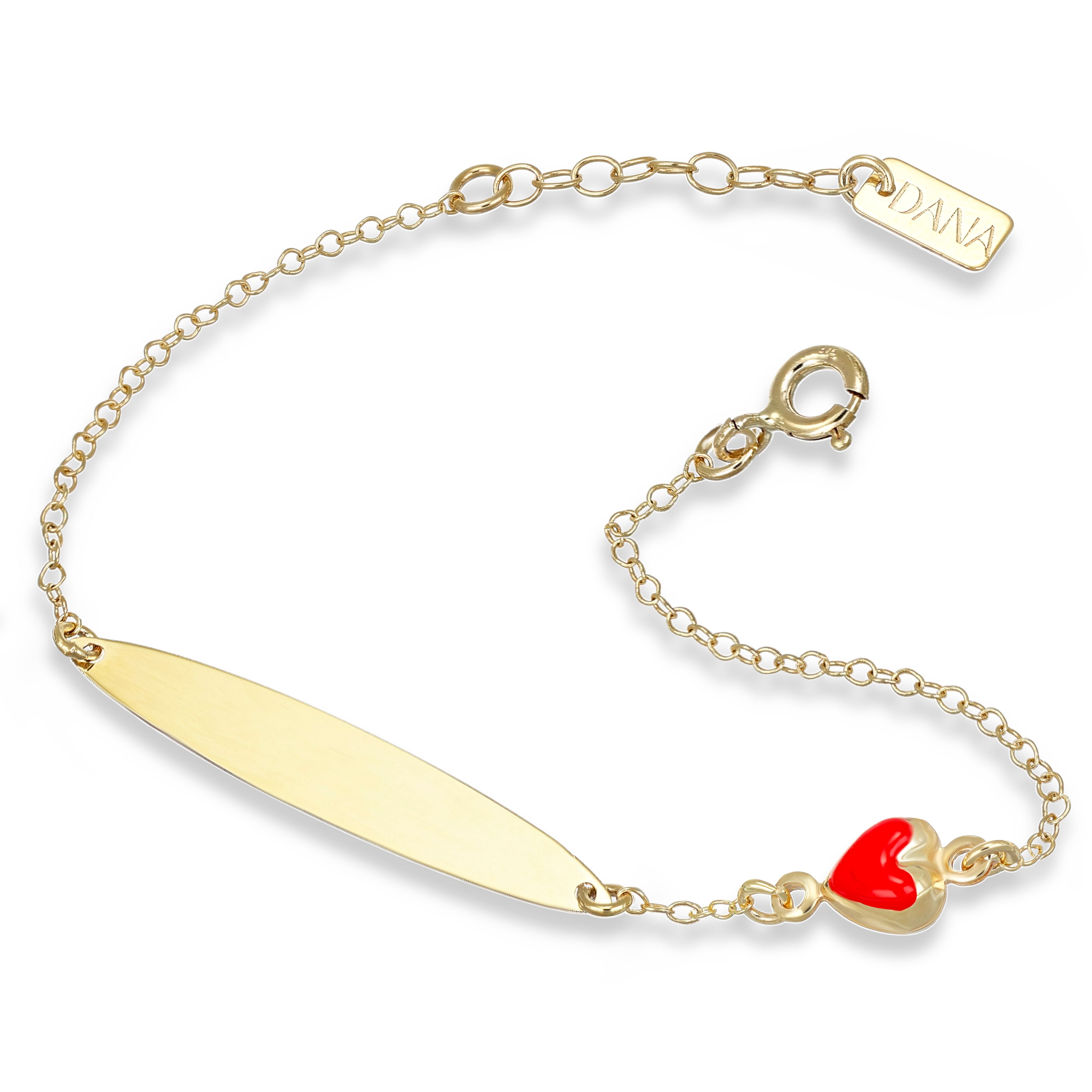 Bracciale Baby - Ellada Collection - con targa ovale e cuore bombato