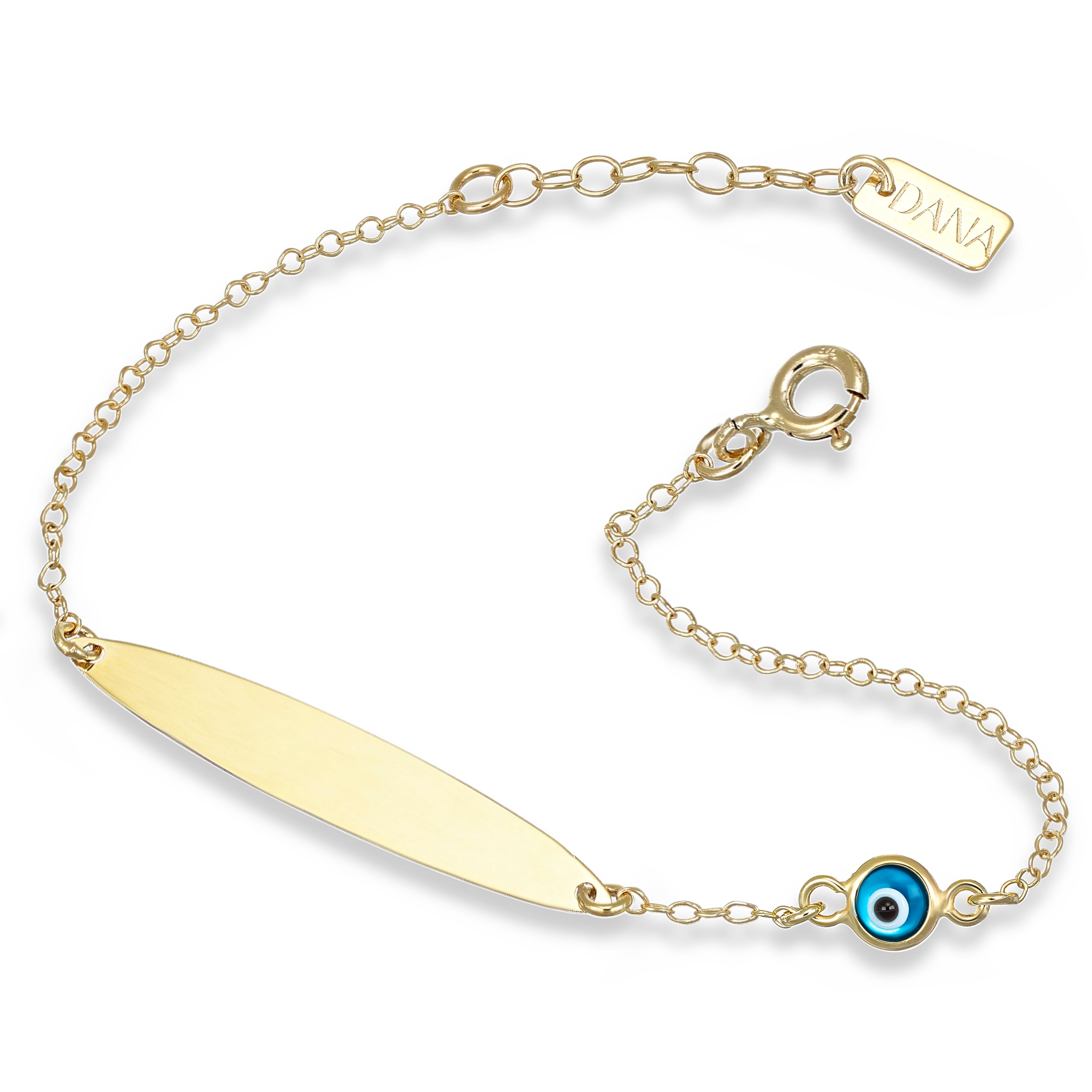 Bracciale Baby - Ellada Collection - con targa ovale e Occhio di Allah