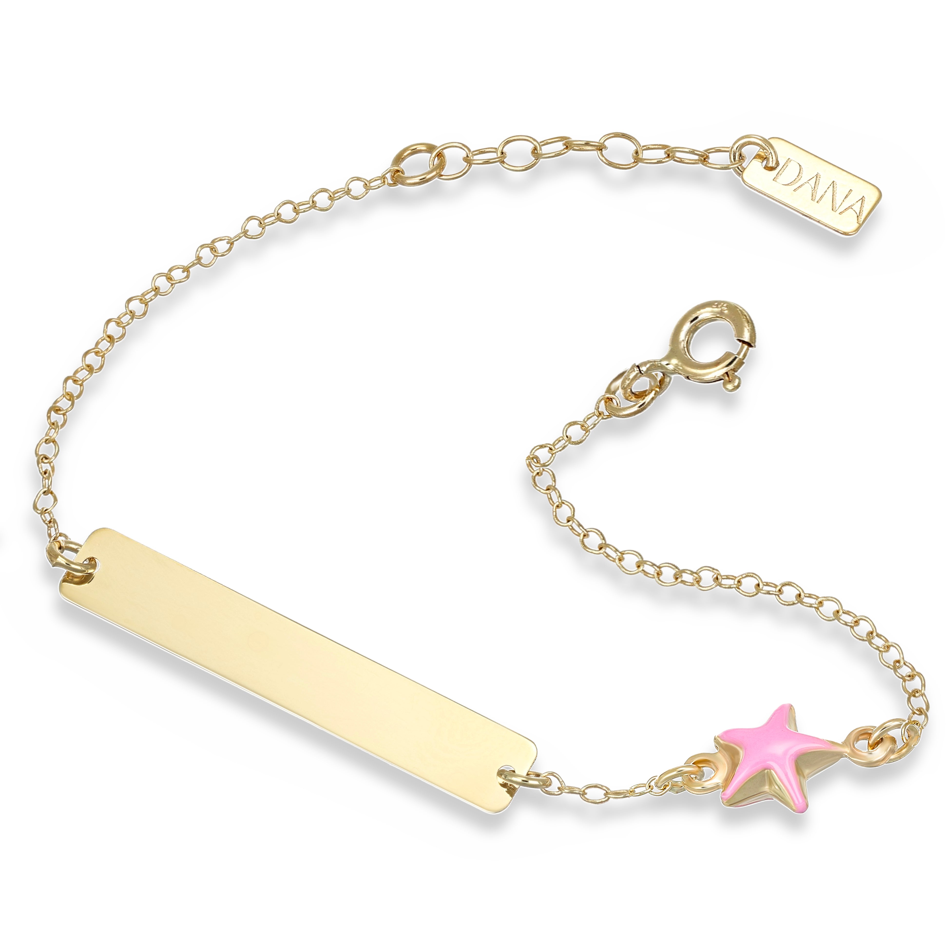 Bracciale Baby - Ellada Collection - con targa rettangolare e stella scatolata