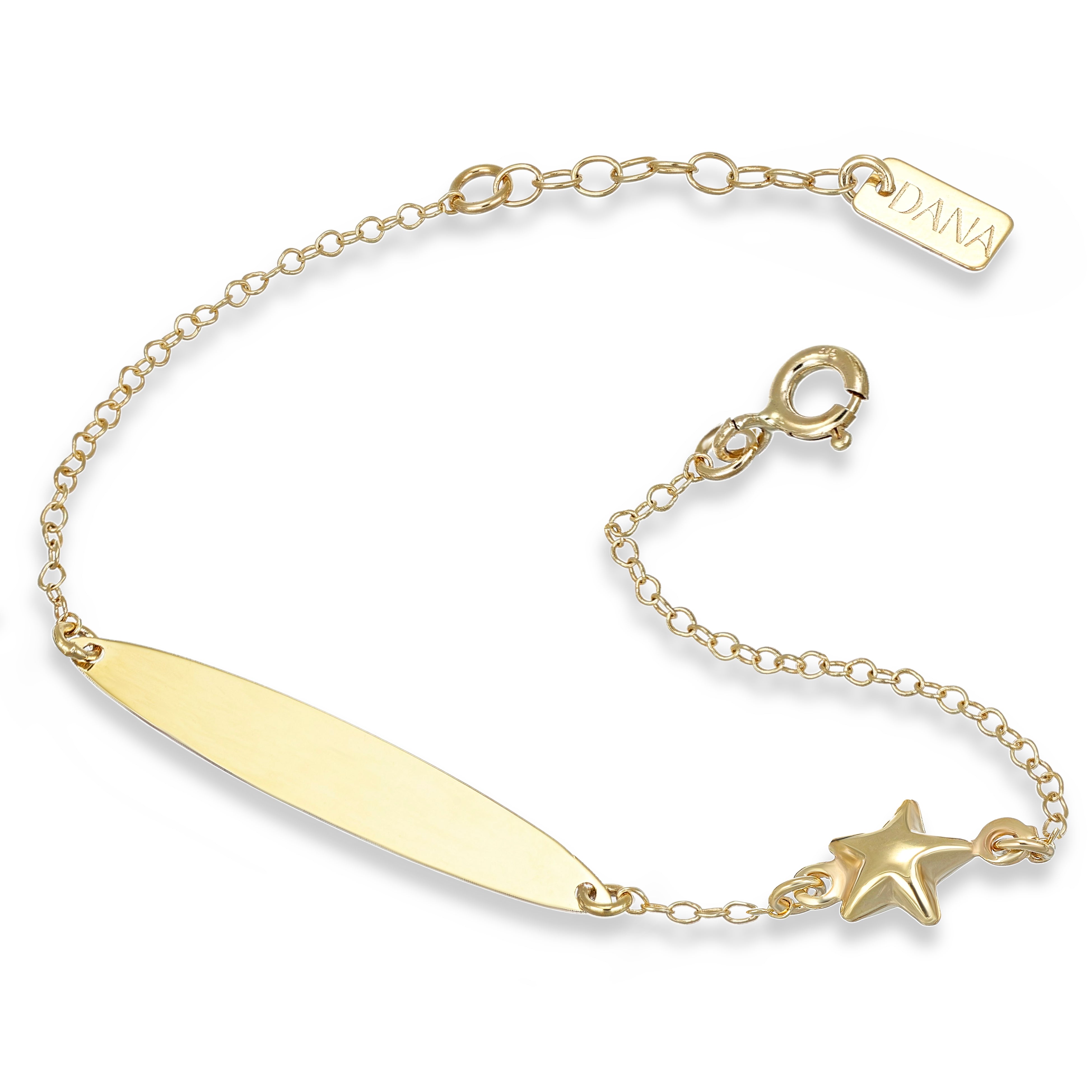 Bracciale Baby - Ellada Collection - con targa ovale e stella scatolata