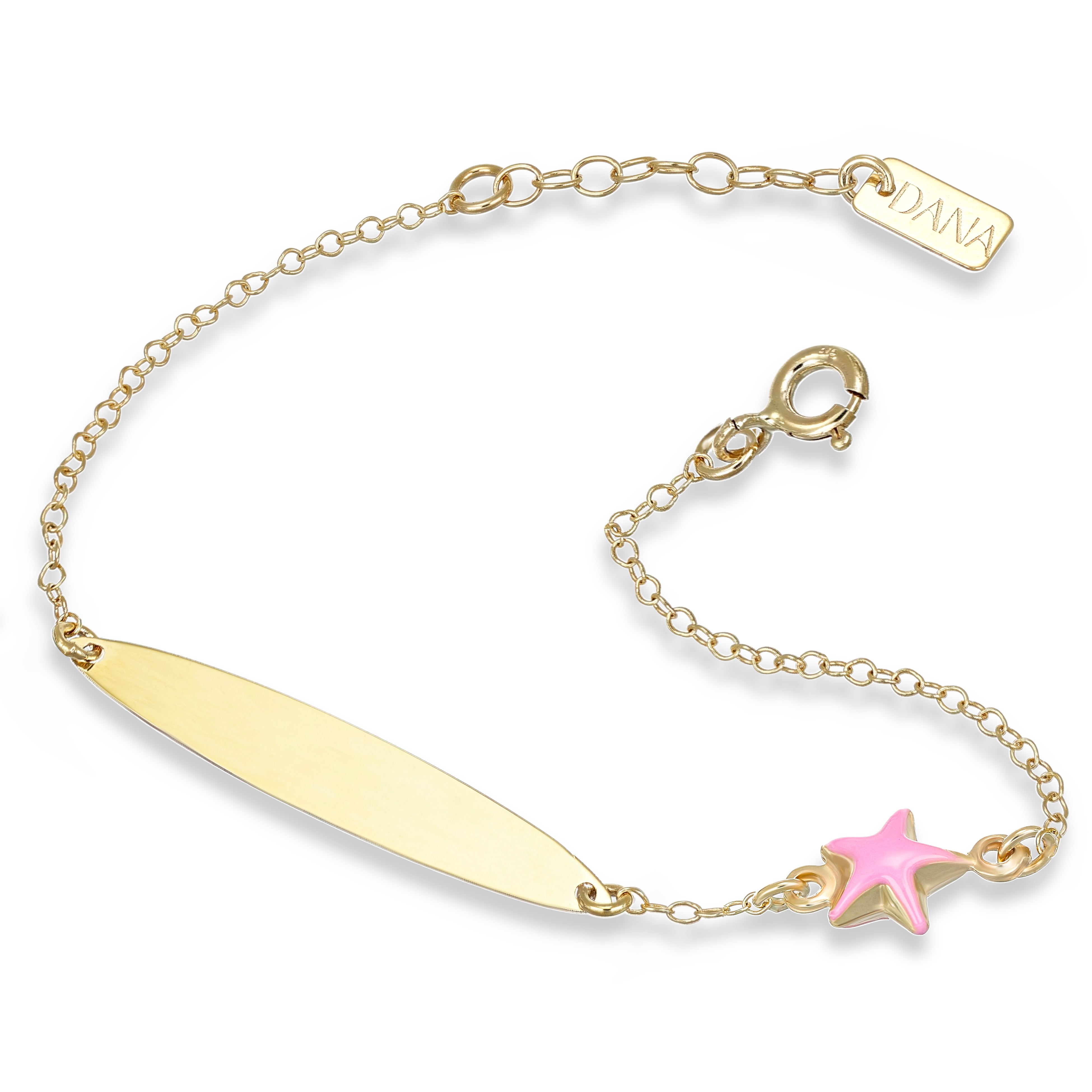 Bracciale Baby - Ellada Collection - con targa ovale e stella scatolata