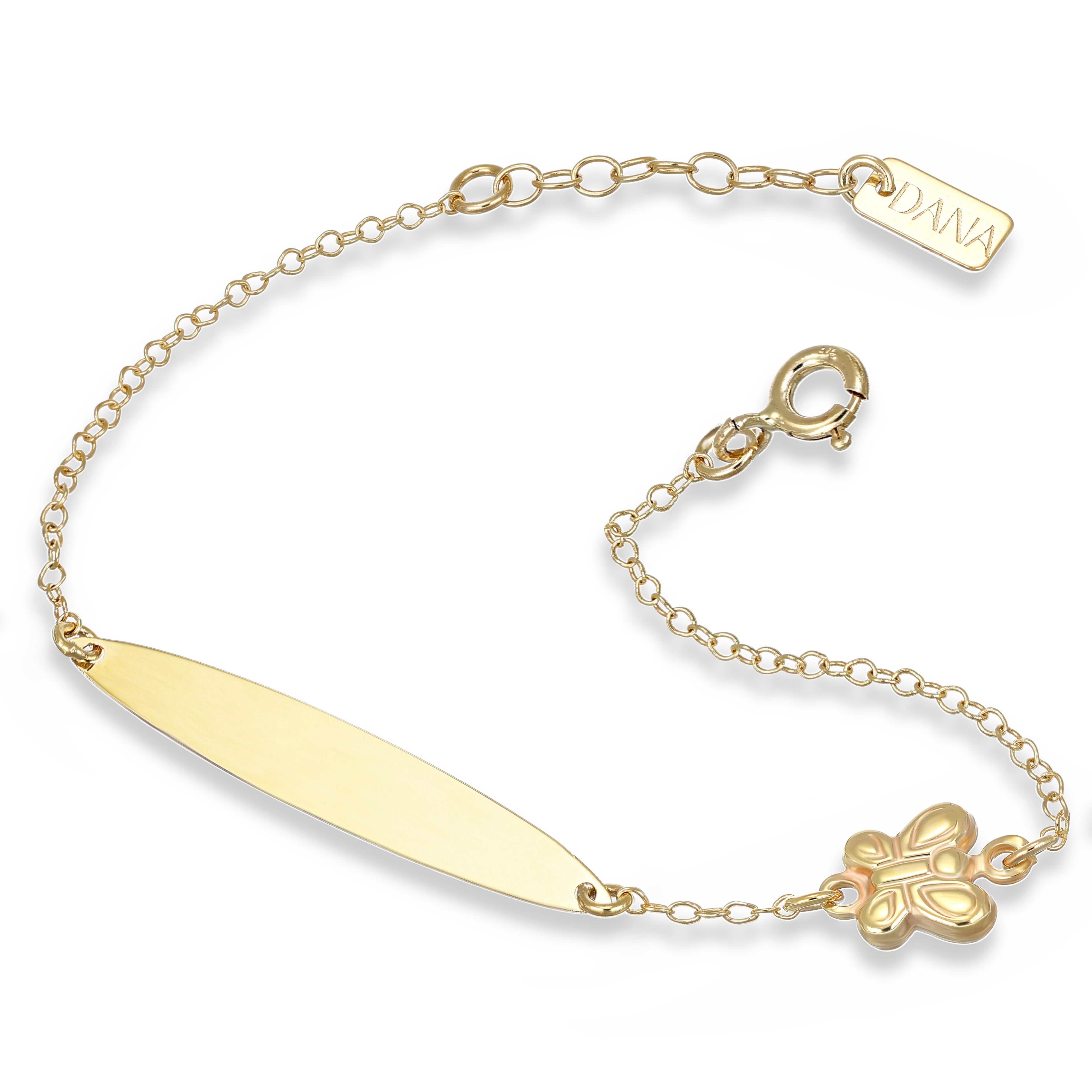 Bracciale Baby - Ellada Collection - con targa ovale e frafalla scatolata