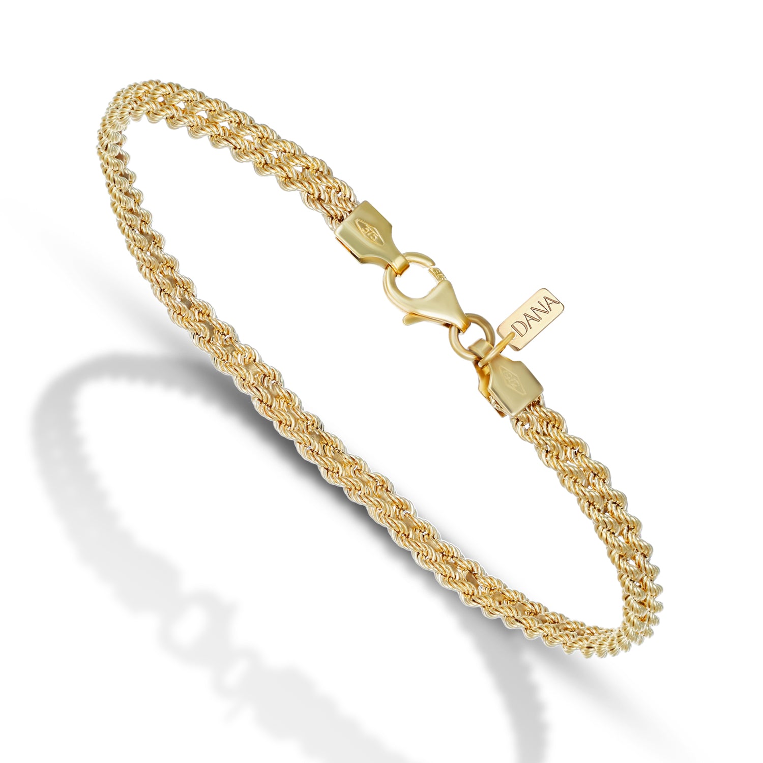 Bracciale da Donna, modello a tappeto 2 file di corda laser 40 - Collezione Gli Intramontabili