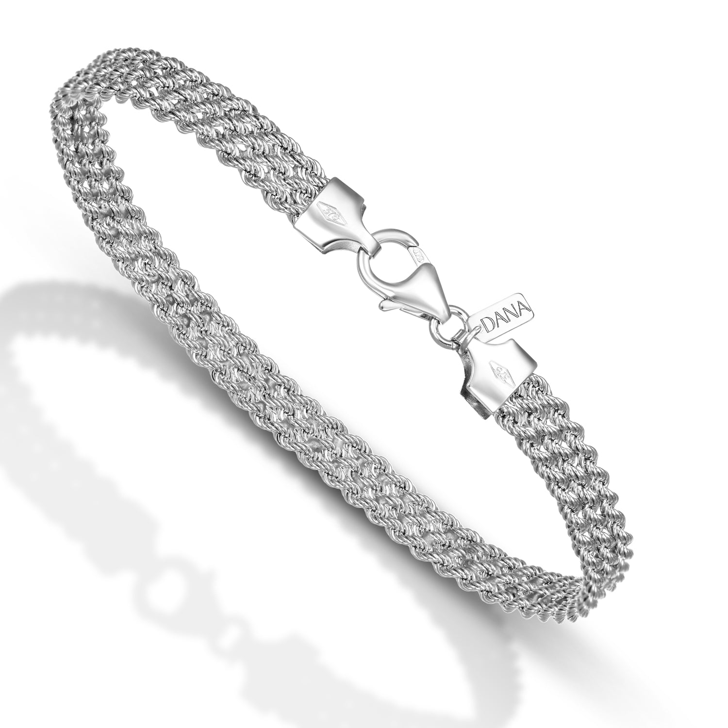 Bracciale da Donna, modello a 3 file di corda laser 40 - Collezione Gli Intramontabili