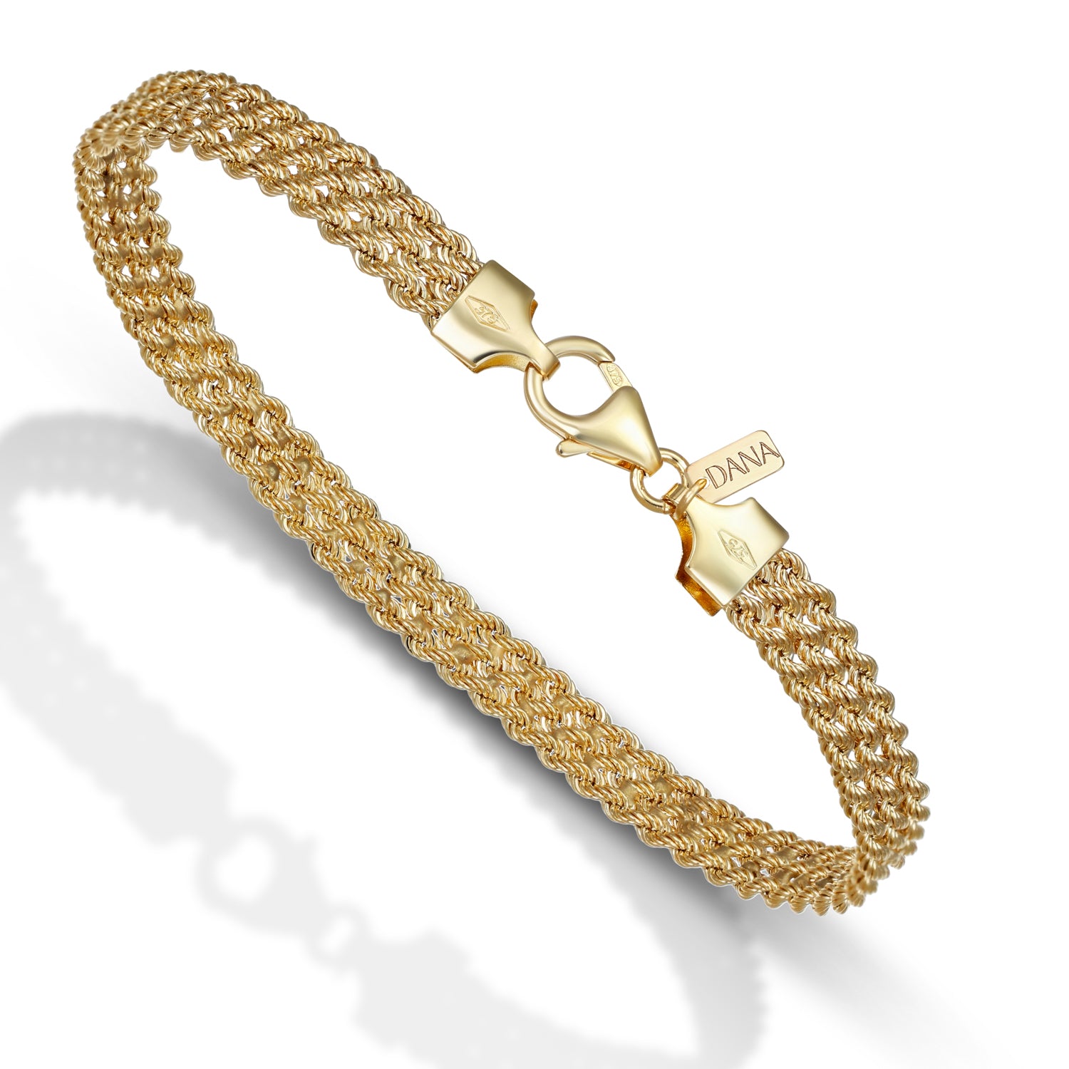 Bracciale da Donna, modello a 3 file di corda laser 40 - Collezione Gli Intramontabili