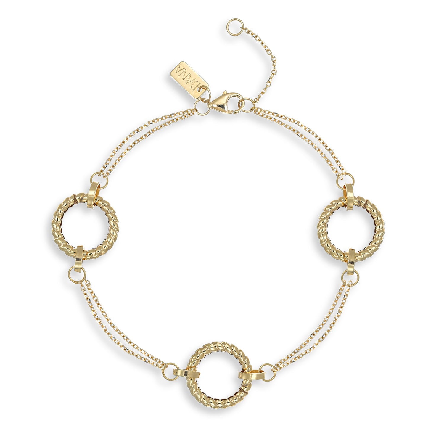 Bracciale da Donna con 3 Tondi Torchon distanti