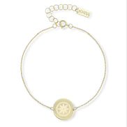 Pulsera de hombre Colección Nautilus con Rosa de los Vientos satinada en placa redonda