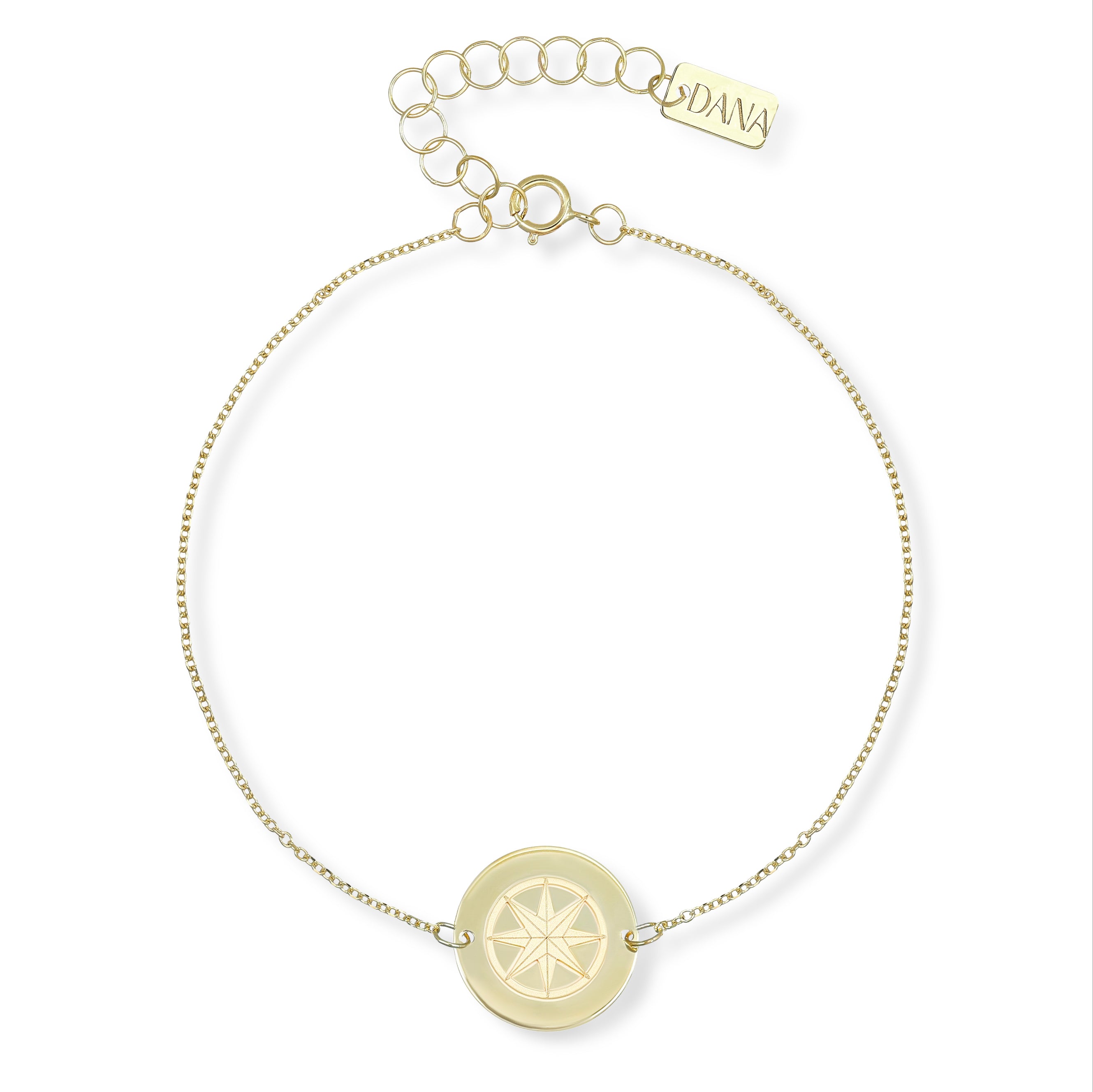 Bracciale da Uomo Collezione Nautilus con Rosa dei Venti satinata su piastra tonda