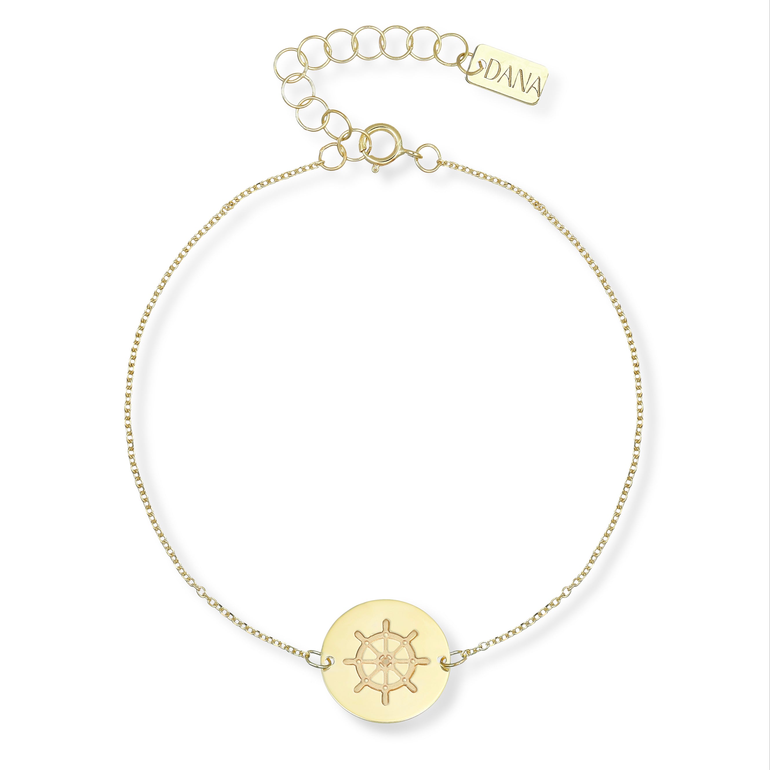 Bracciale da Uomo Collezione Nautilus con Timone satinato su piastra tonda