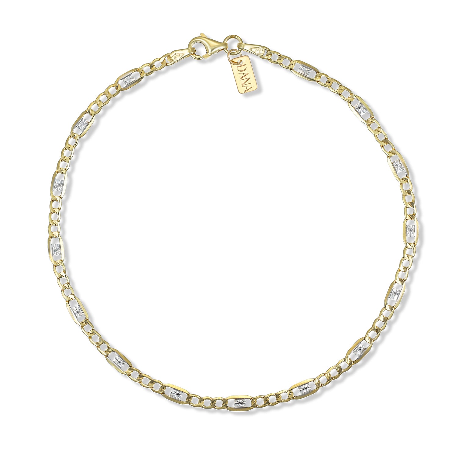 Bracciale da Uomo "Collezione Timeless" - Figaro 3+1 con barretta diamantata - 60