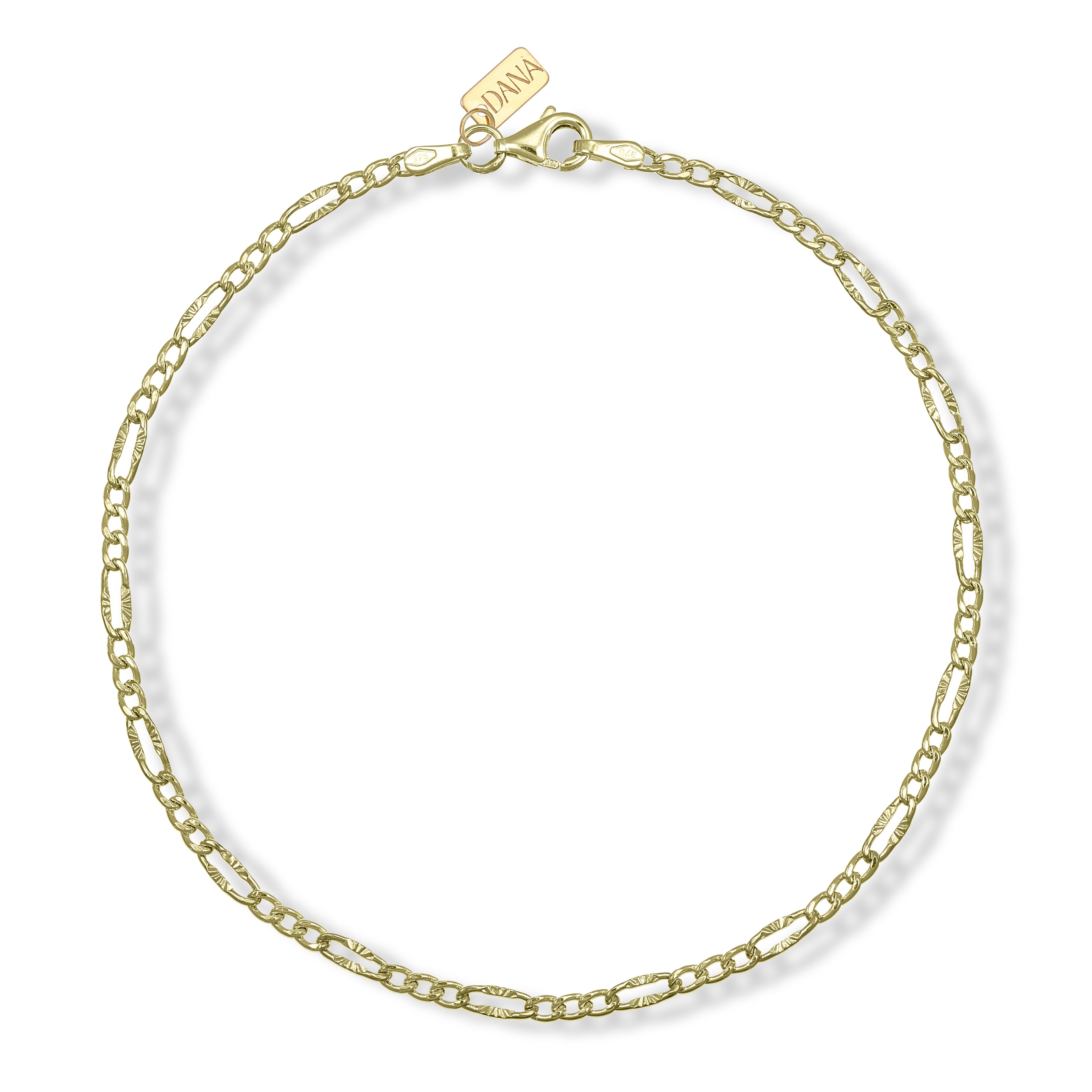 Bracciale da Uomo "Collezione Timeless" - Figaro 3+1 con finitura diamantata a raggi