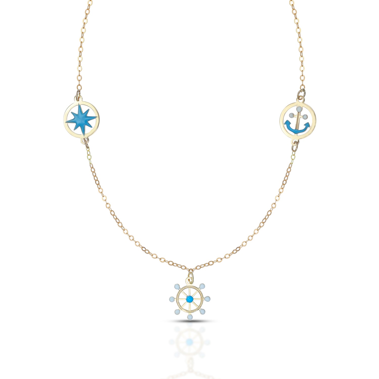 Collana Baby Collezione Petit - Timone, Ancora e Rosa dei Venti