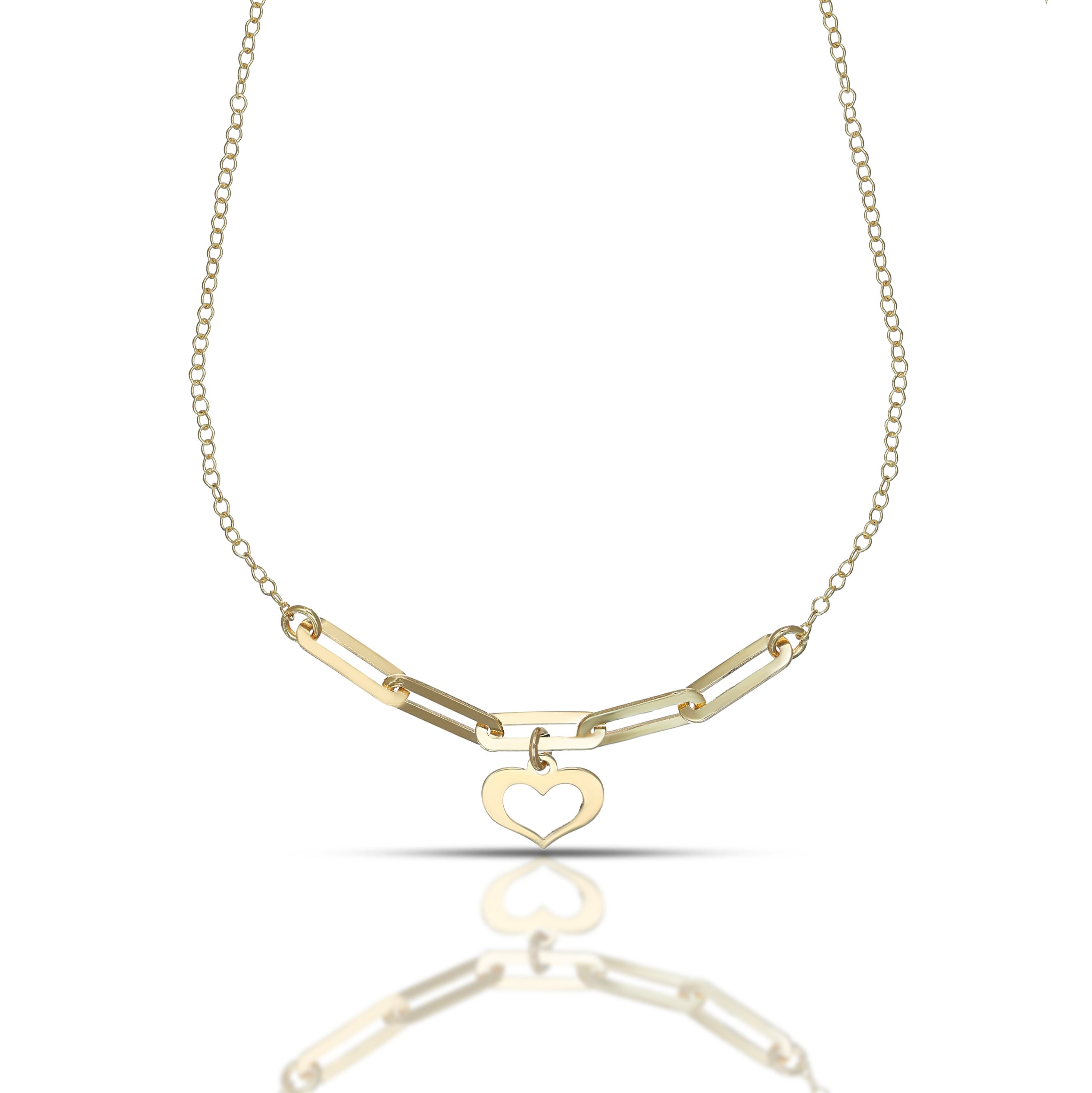 Collana da Donna con elemento centrale e cuore traforato pendente