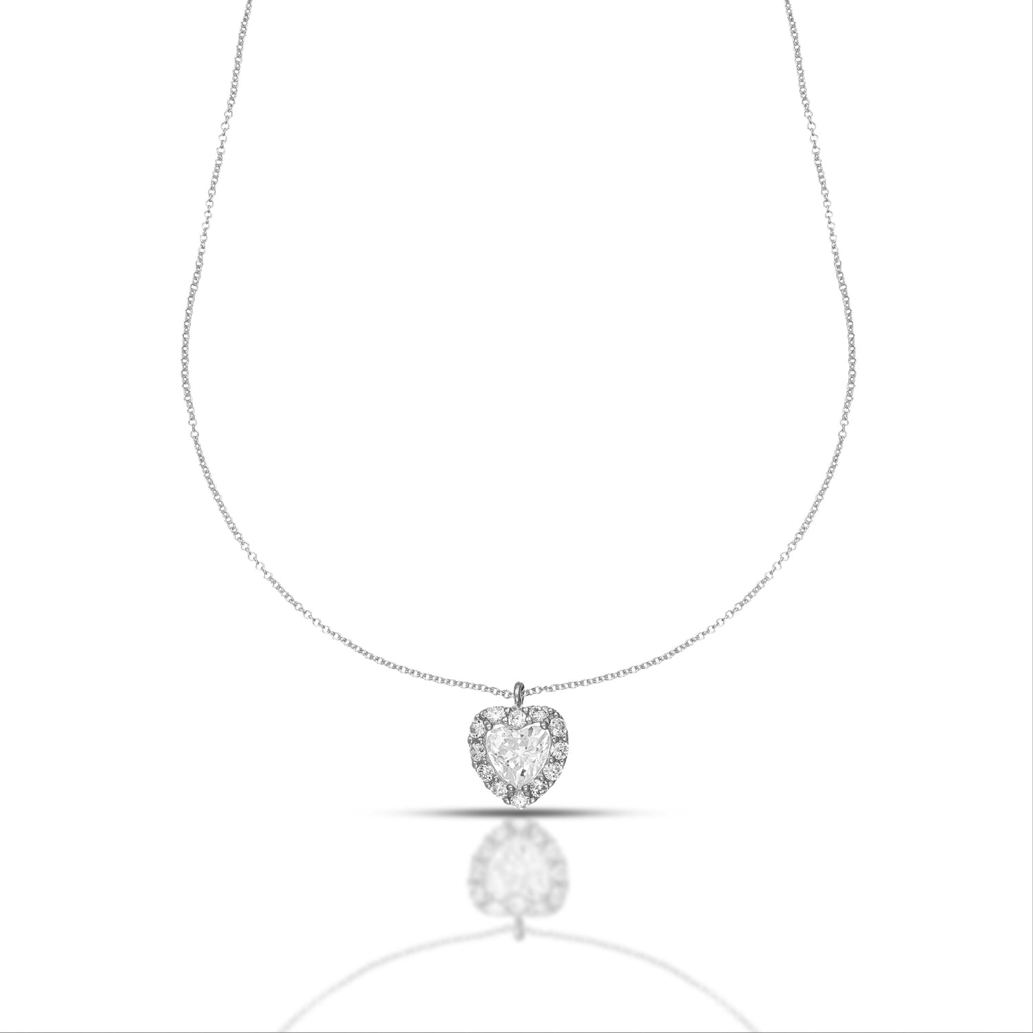 Collana punto luce da Donna con Swarovski taglio cuore contornato