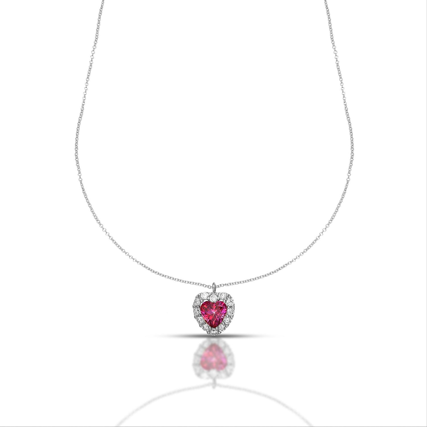 Collana punto luce da Donna con Swarovski taglio cuore contornato