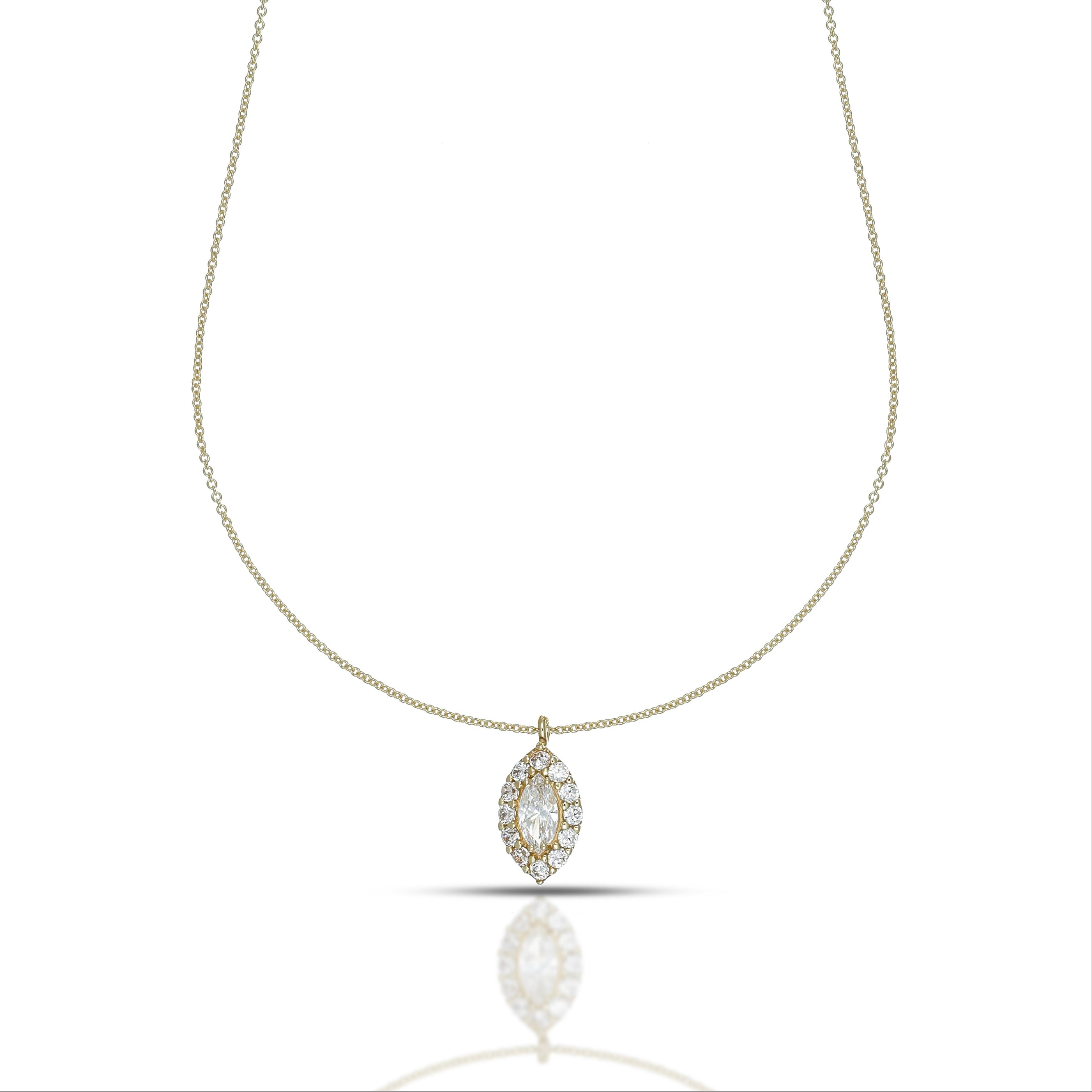 Collana da Donna con Swarovski bianco taglio marquise contornato