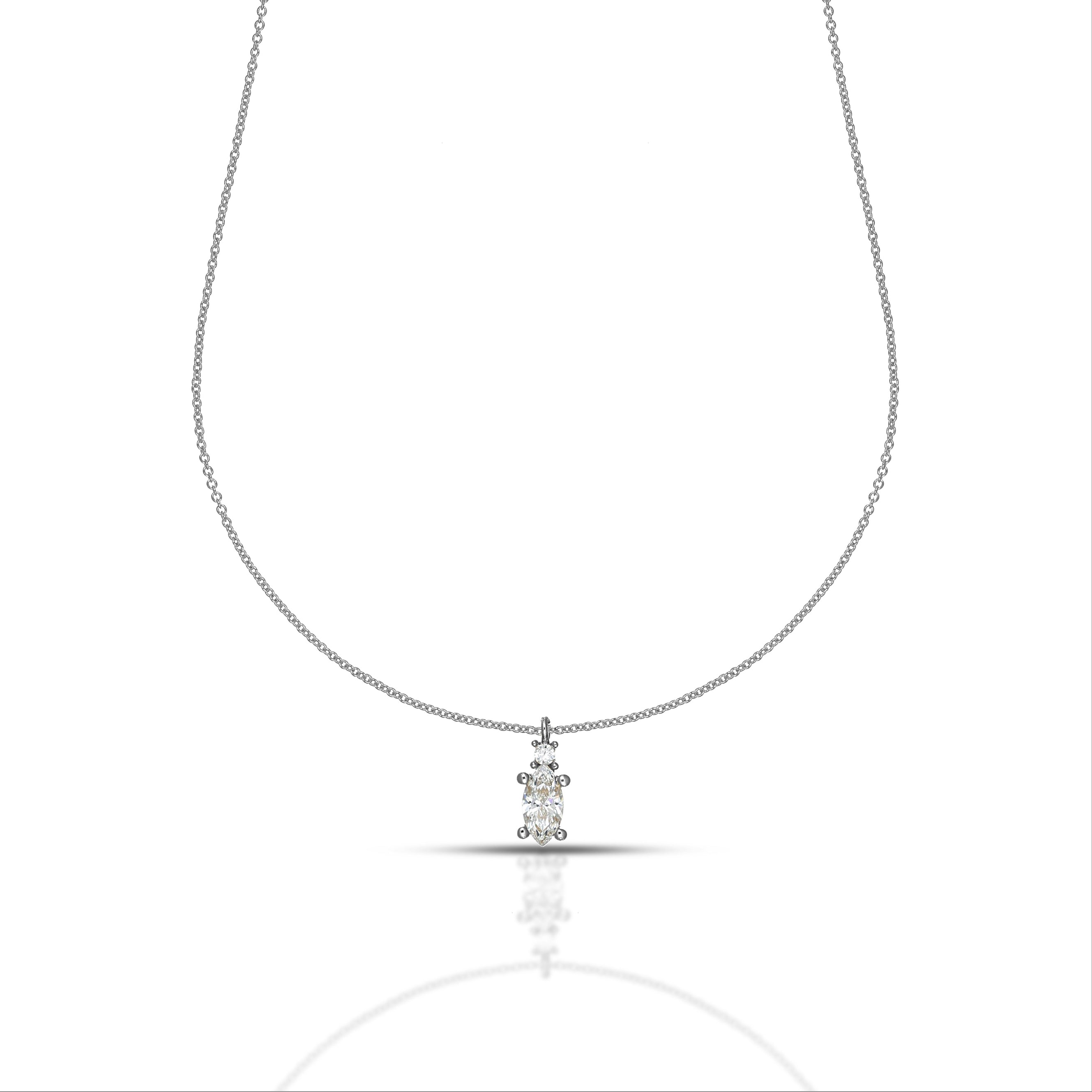 Collana Punto Luce da Donna con Swarovski bianco taglio marquise