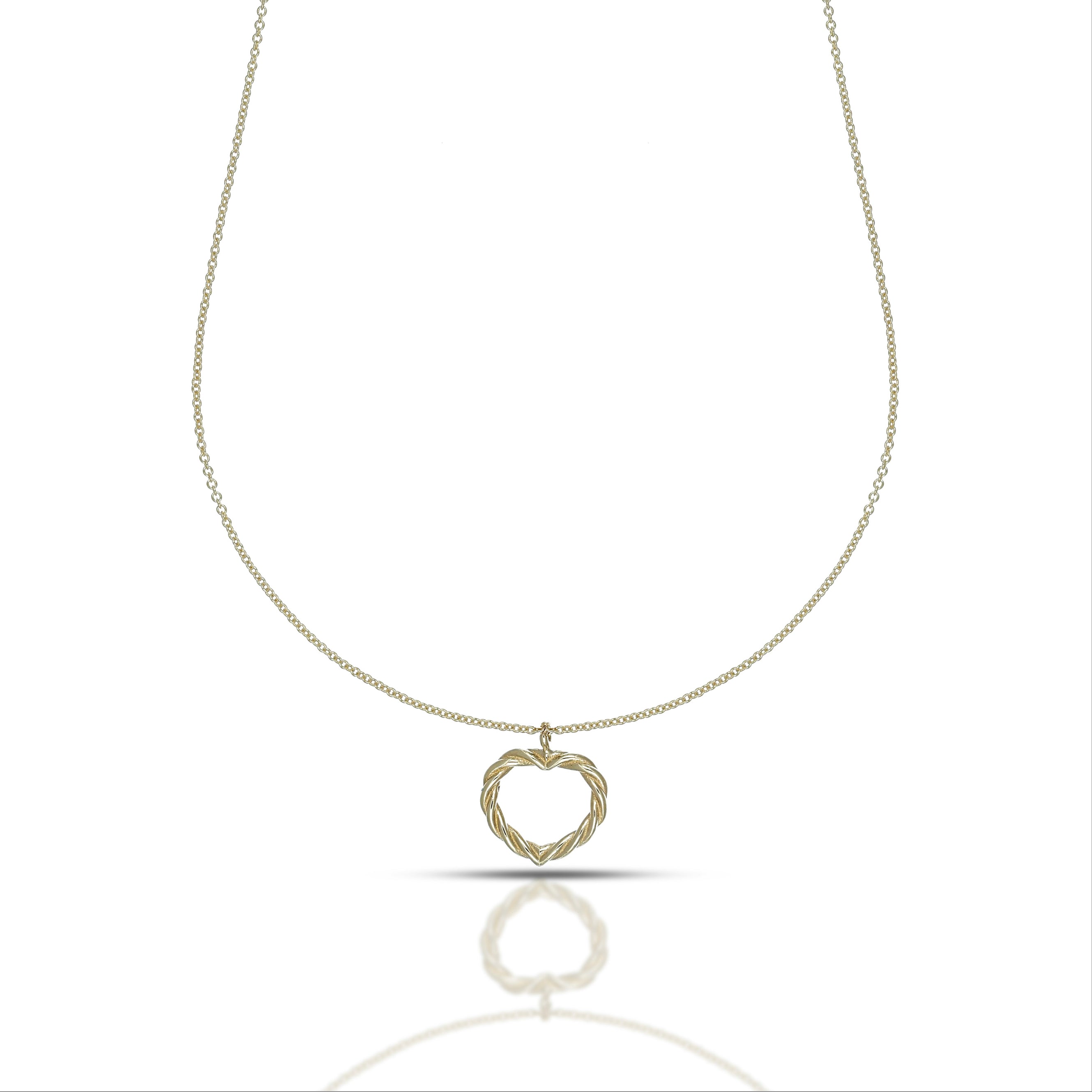 Collana da Donna con Cuore traforato, contorno in finitura torchon