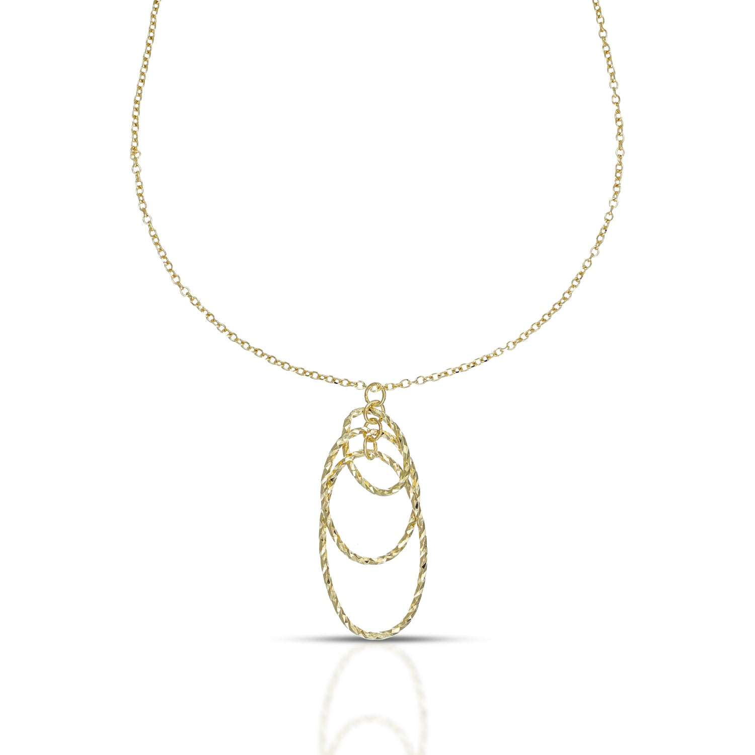 Collana da Donna con ovali diamantati intrecciati