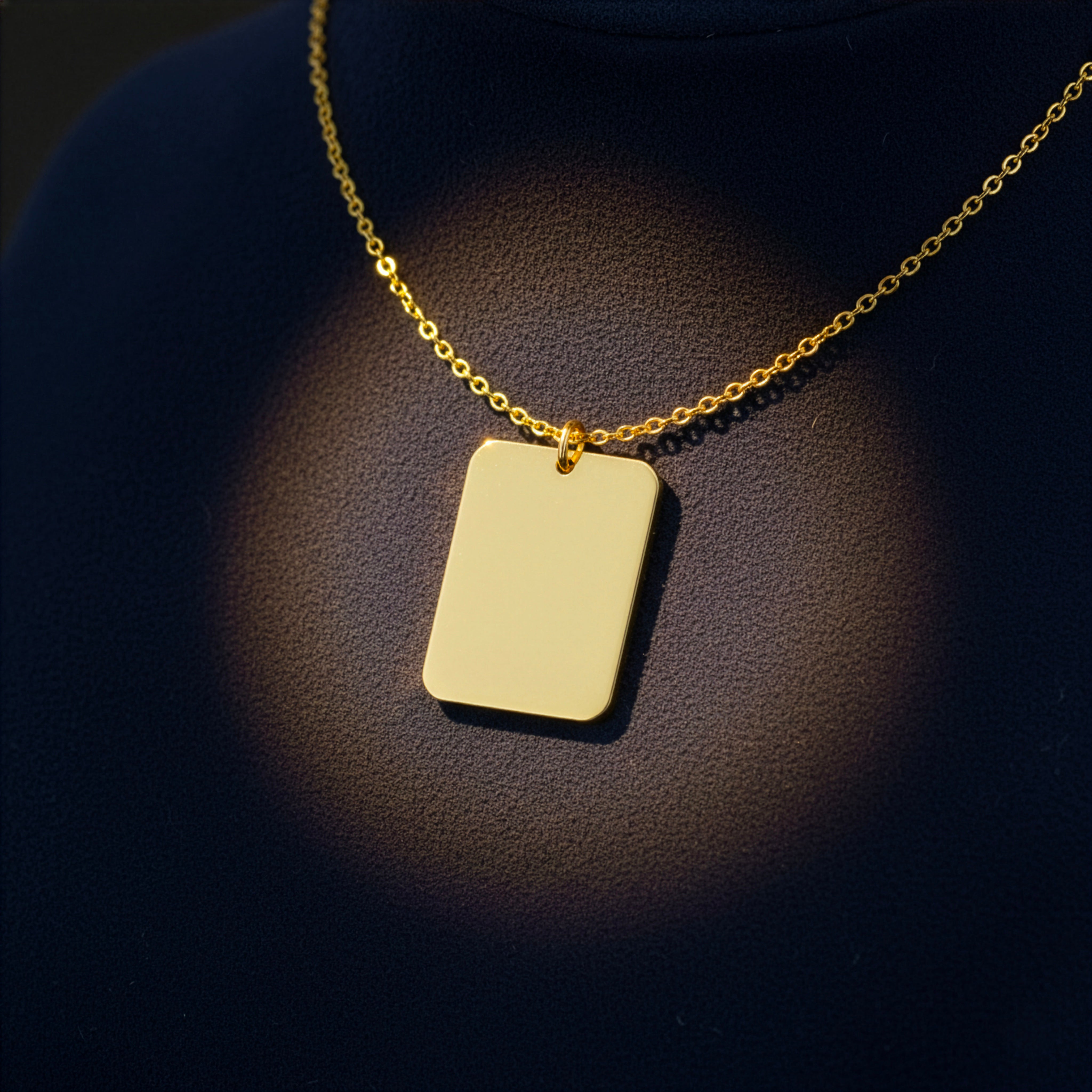 Collana Collezione Signum con piastra rettangolare da incidere