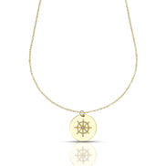 Men's Necklace from the Nautilus Collection with Satin-Finished Rudder on a Round Plate