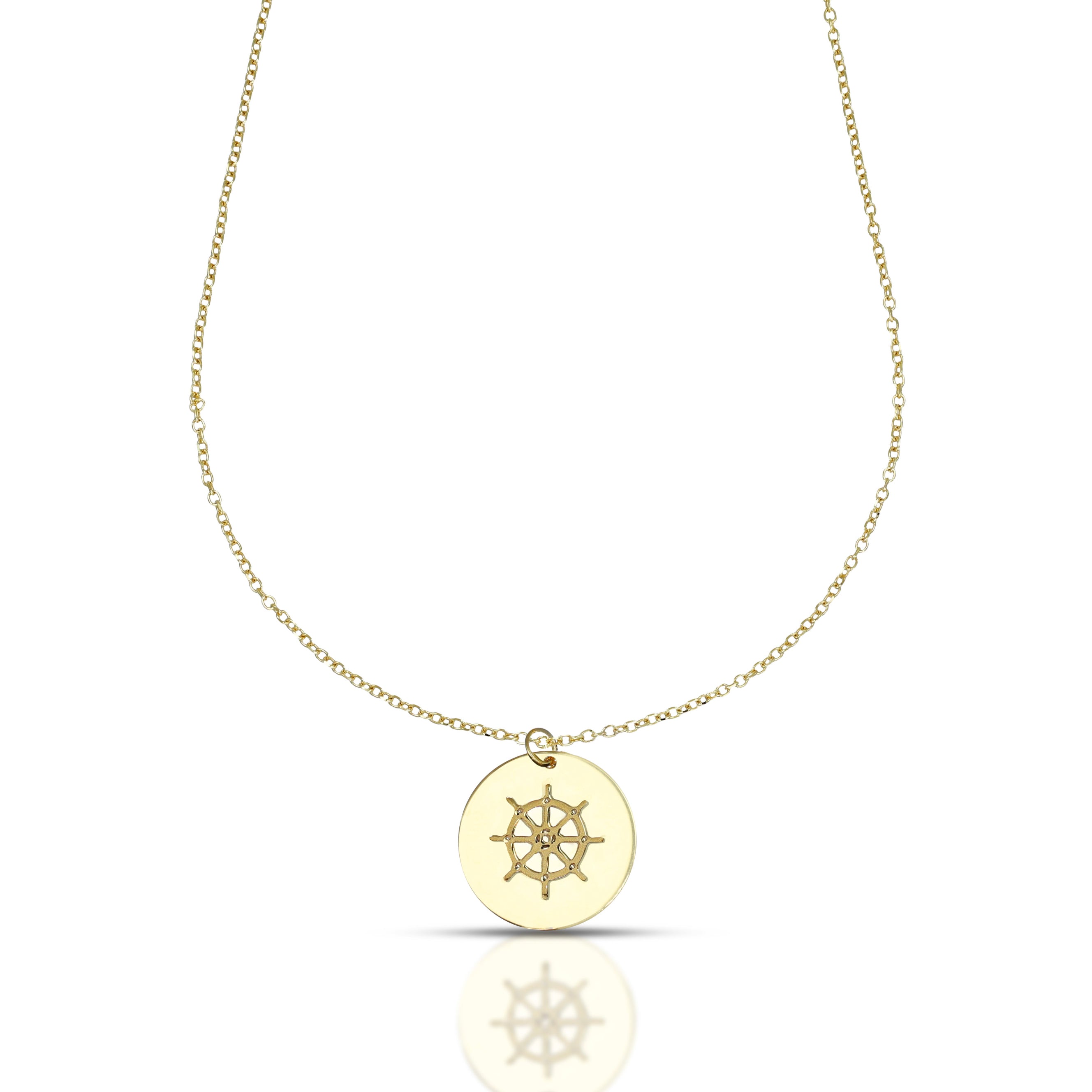 Collana da Uomo Collezione Nautilus con Timone satinato su piastra tonda