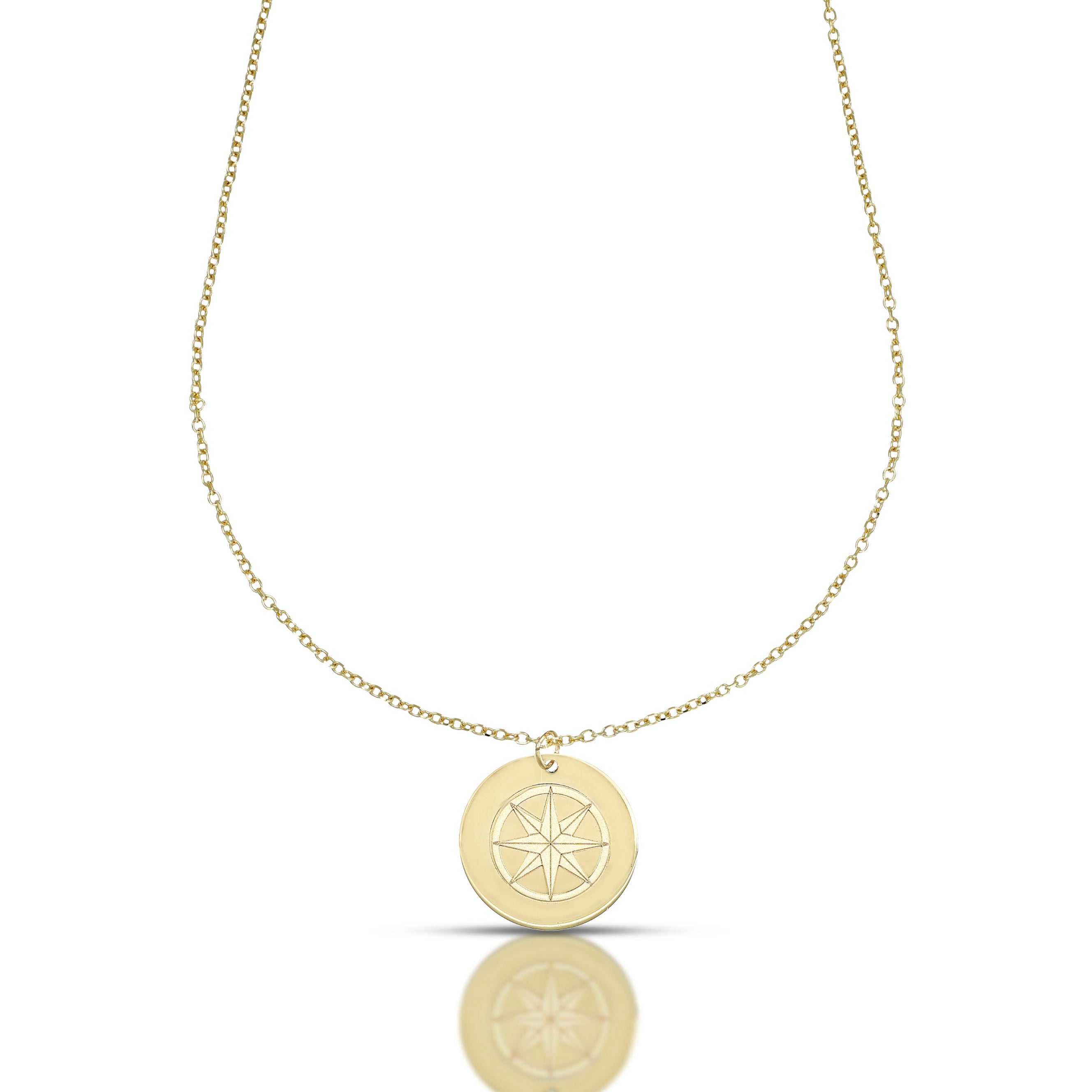 Collana da Uomo Collezione Nautilus con Rosa dei Venti satinata su piastra tonda