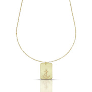 Men's Necklace from the Nautilus Collection with Satin Anchor on a Rectangular Plate