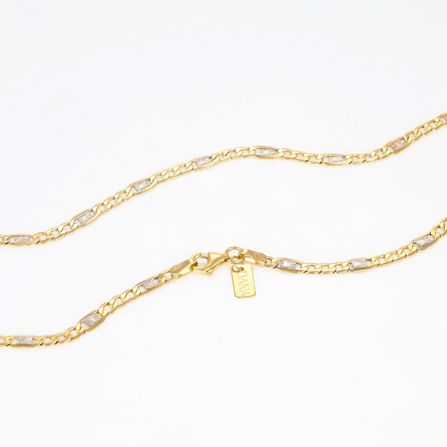 Collana da Uomo "Collezione Timeless" - Figaro 3+1 con barretta diamantata - 80