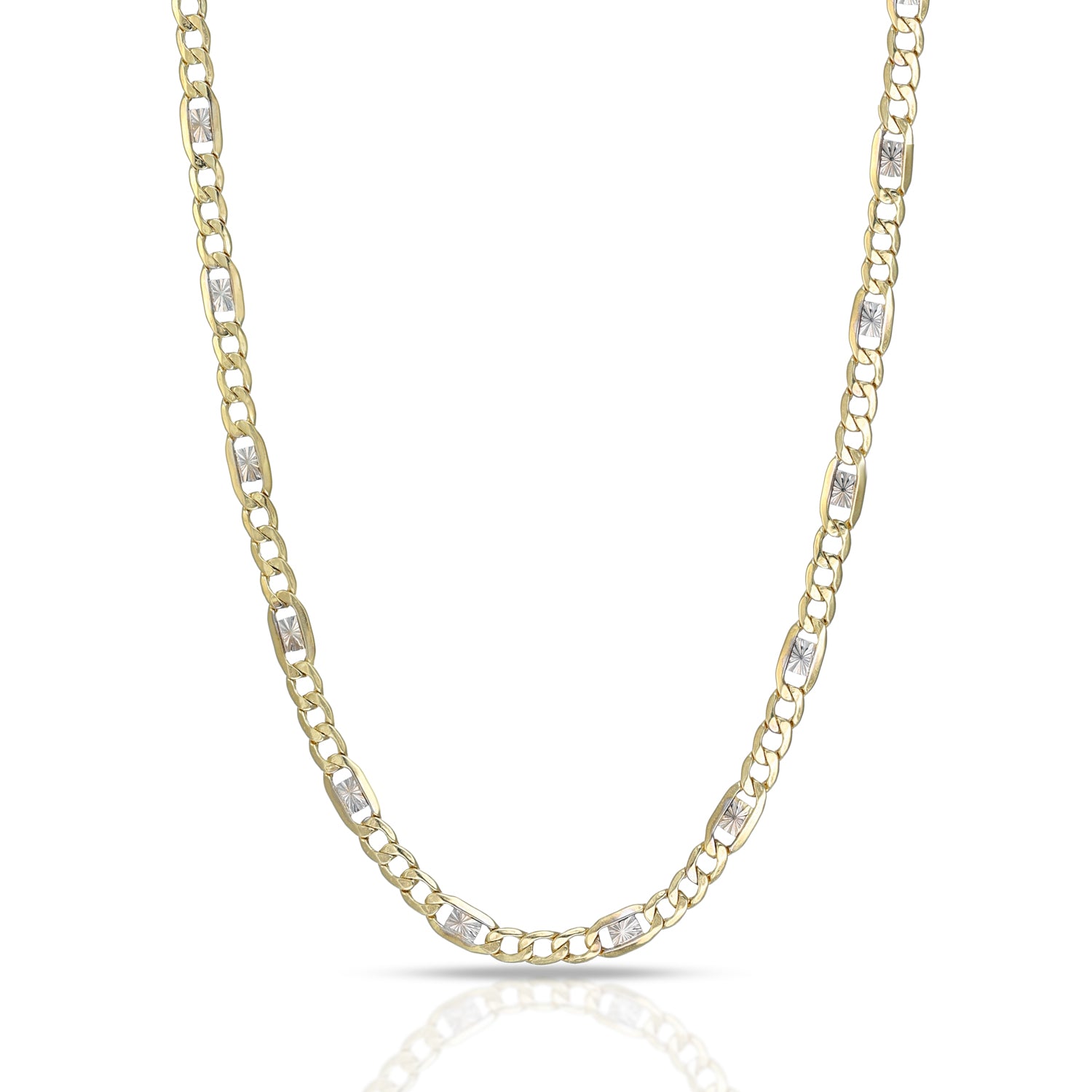 Collana da Uomo "Collezione Timeless" - Figaro 3+1 con barretta diamantata - 80
