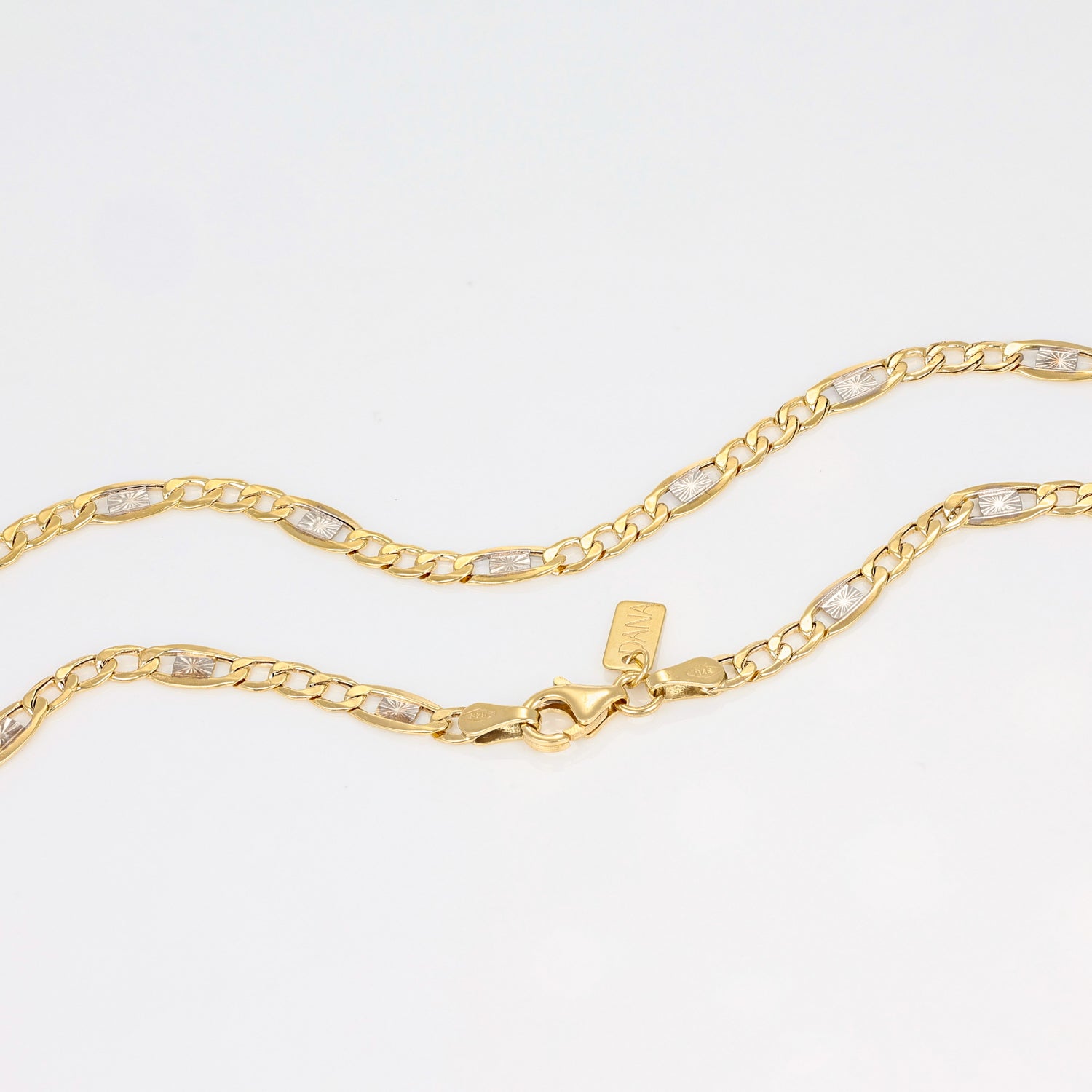 Collana da Uomo "Collezione Timeless" - Figaro 3+1 con barretta diamantata - 100