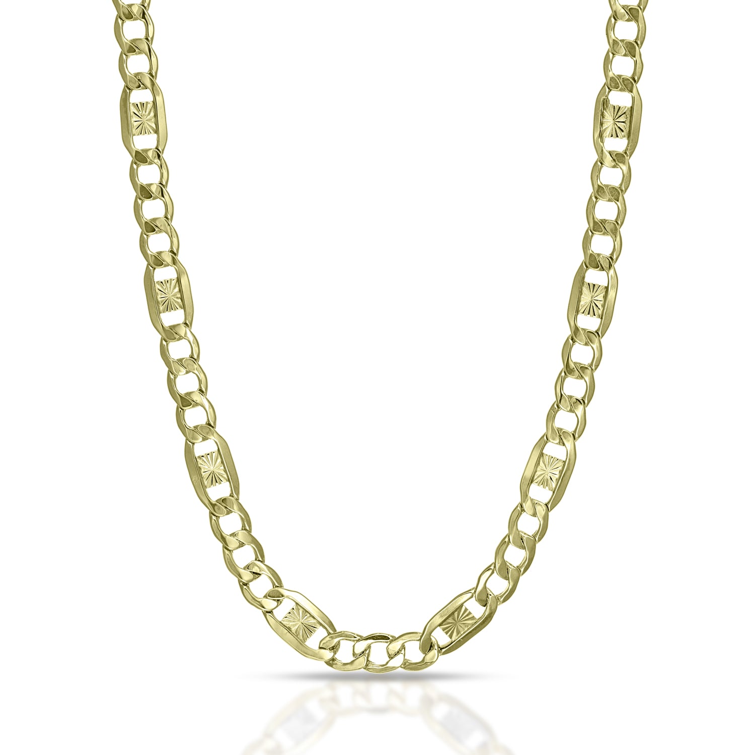 Collana da Uomo "Collezione Timeless" - Figaro 3+1 con barretta diamantata