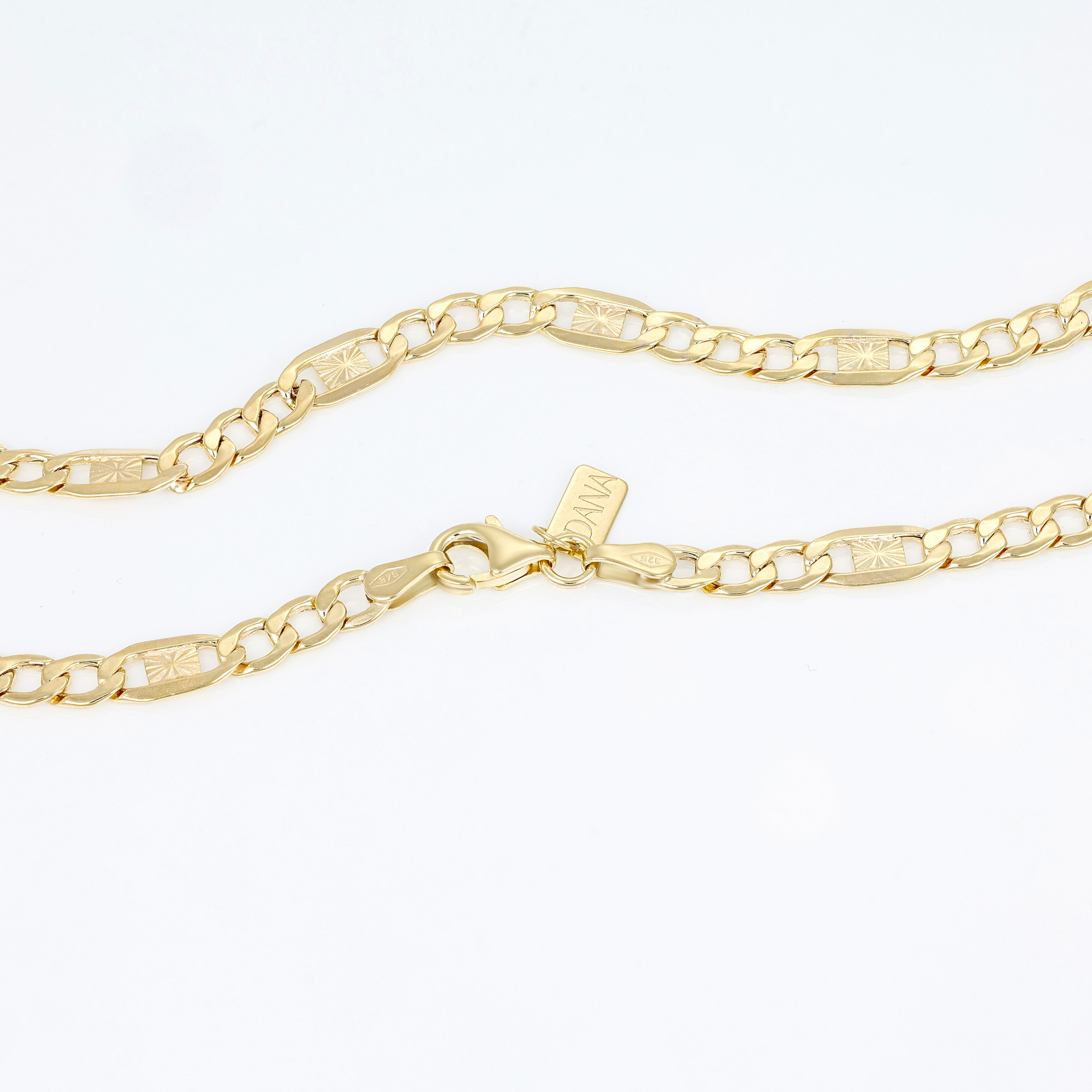 Collana da Uomo "Collezione Timeless" - Figaro 3+1 con barretta diamantata