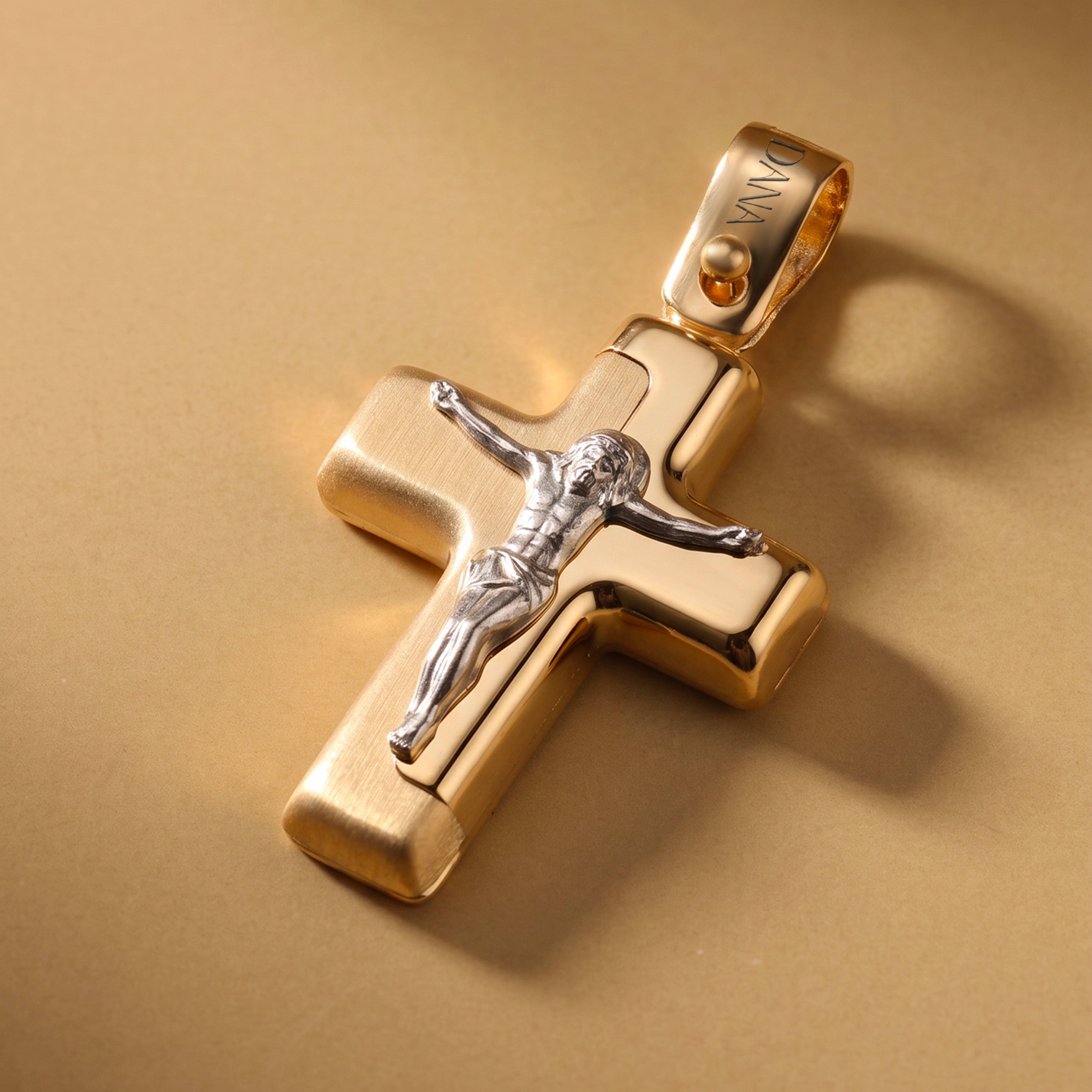 Croce da Uomo e da Donna con Cristo - Collezione Origini