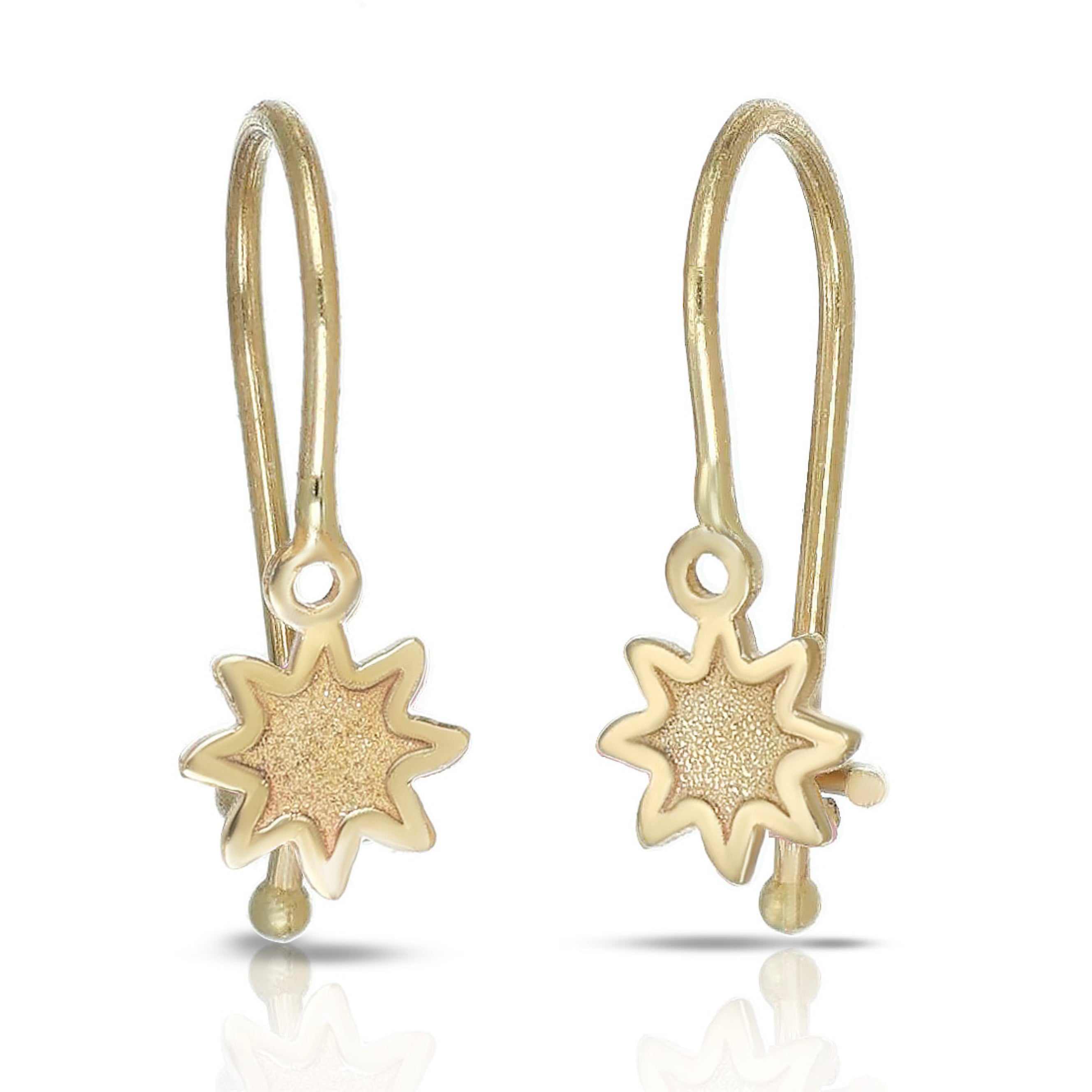 Orecchini Baby a lobo, chiusura ad amo, con Sole