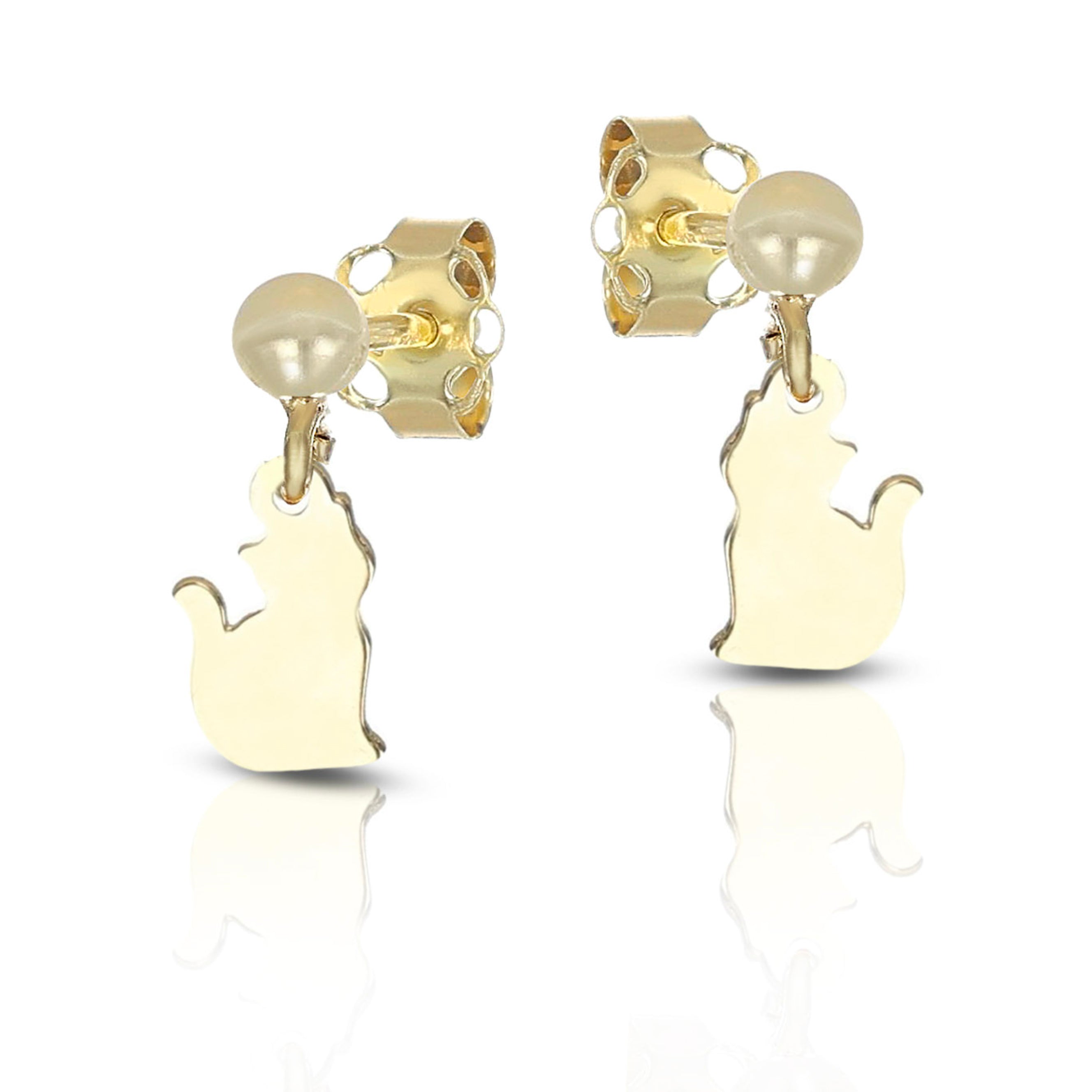 Orecchini Baby pendenti con gatto