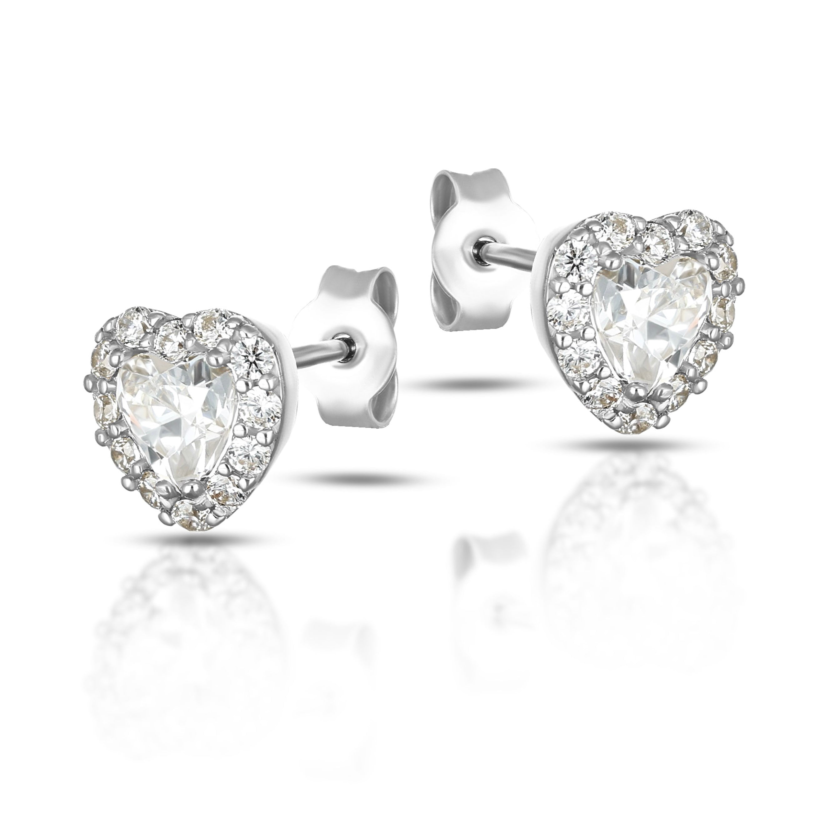 Orecchini da Donna a lobo con Swarovski taglio cuore contornato