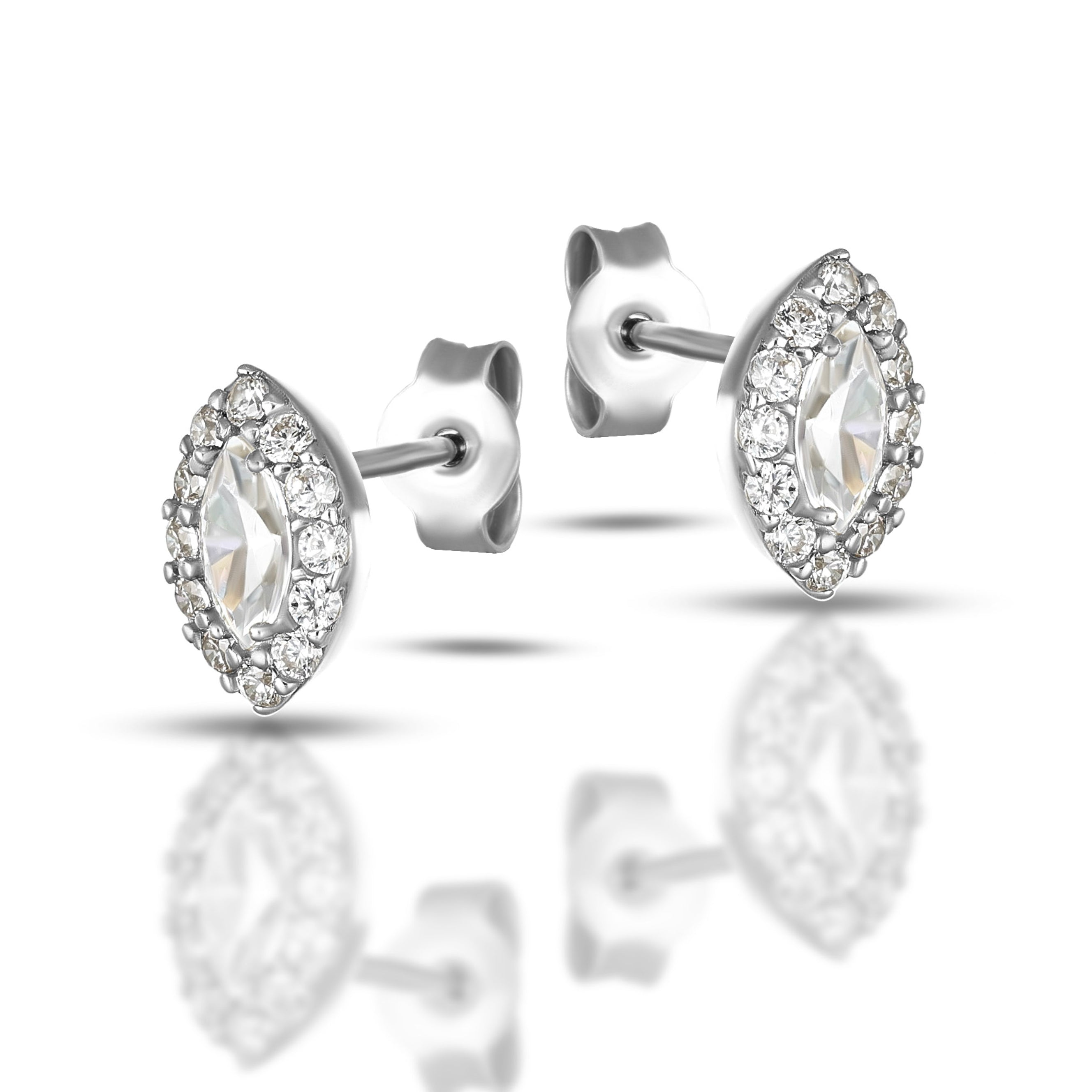 Orecchini da Donna con Swarovski bianco taglio marquise contornato