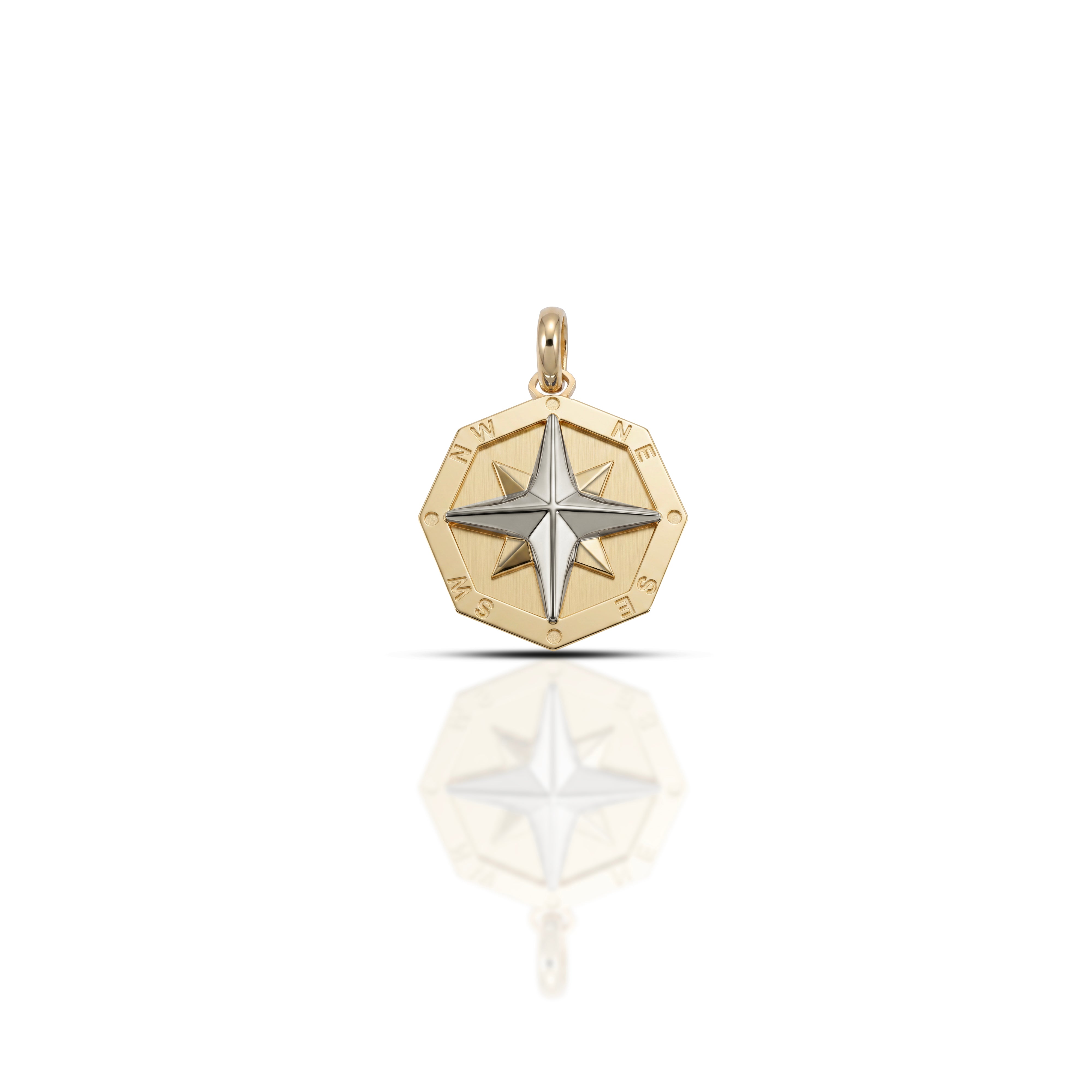 Pendente da Uomo, di forma ottagonale, con rosa dei venti - Collezione Meridian