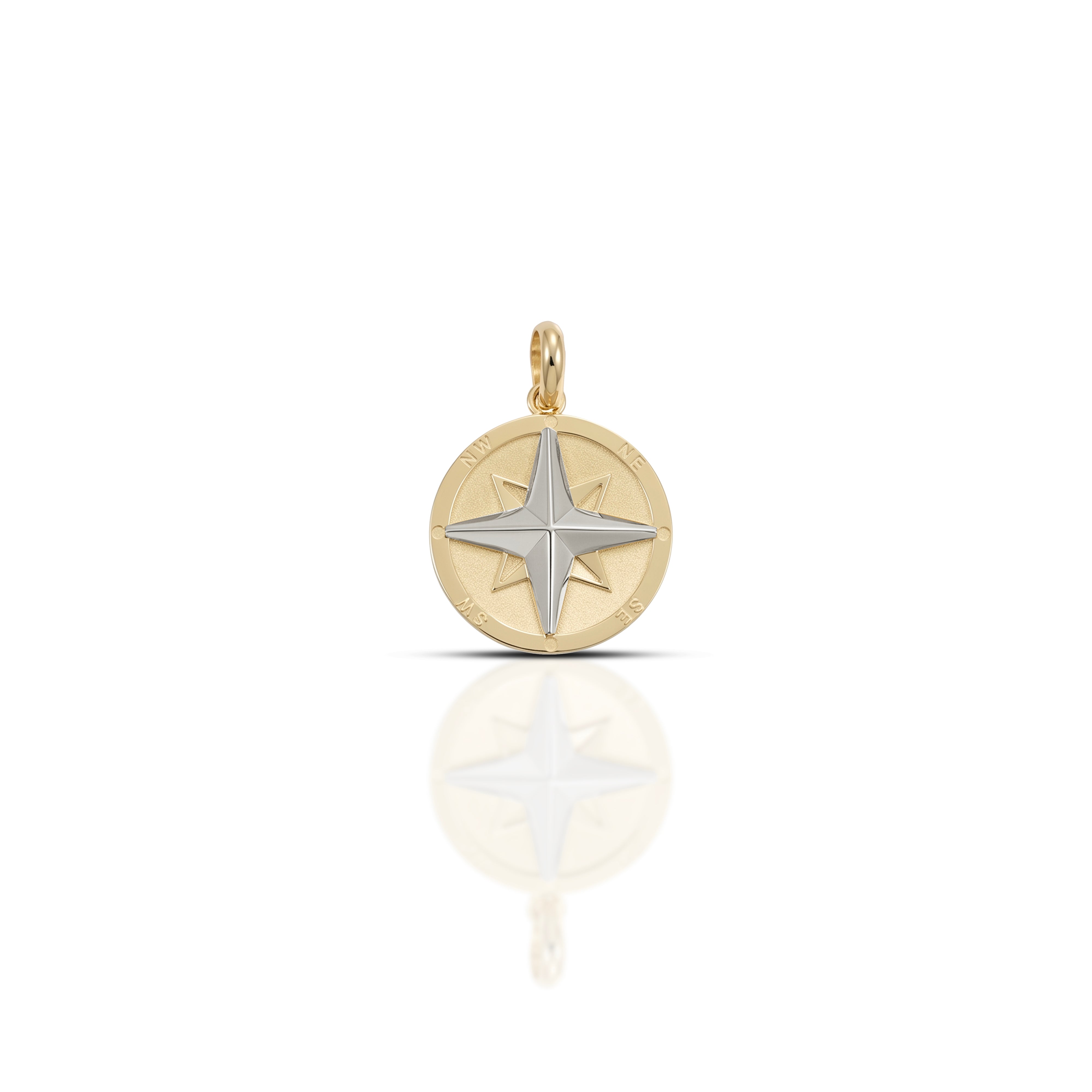 Pendente da Uomo, di forma tonda, con rosa dei venti - Collezione Meridian